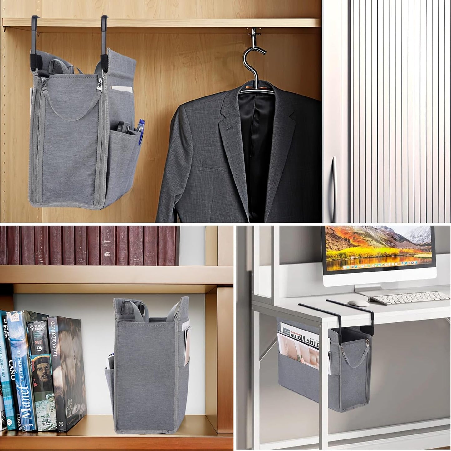 Hängeorganizer für Büro und Zuhause, Grau