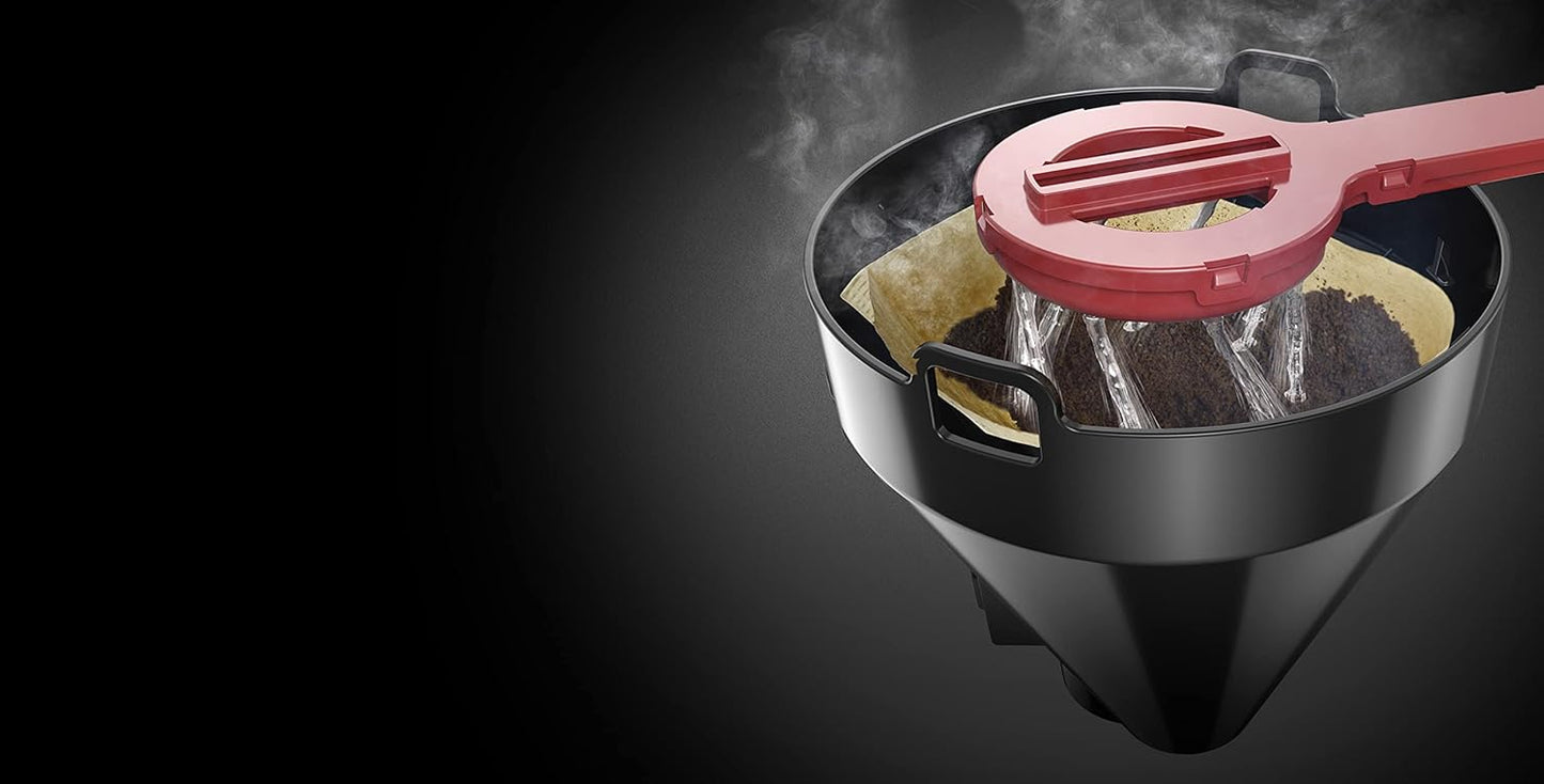 Filterkaffeemaschine mit Timer & Brausekopf, Rot ; 1,25L