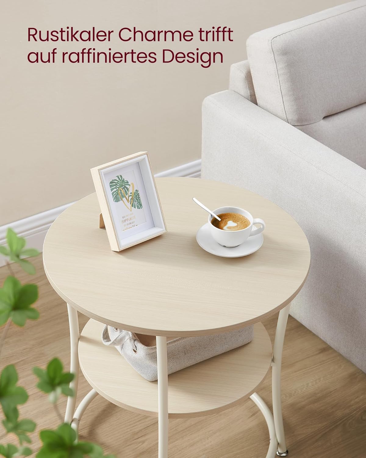 Runder Couchtisch, Naturbeige