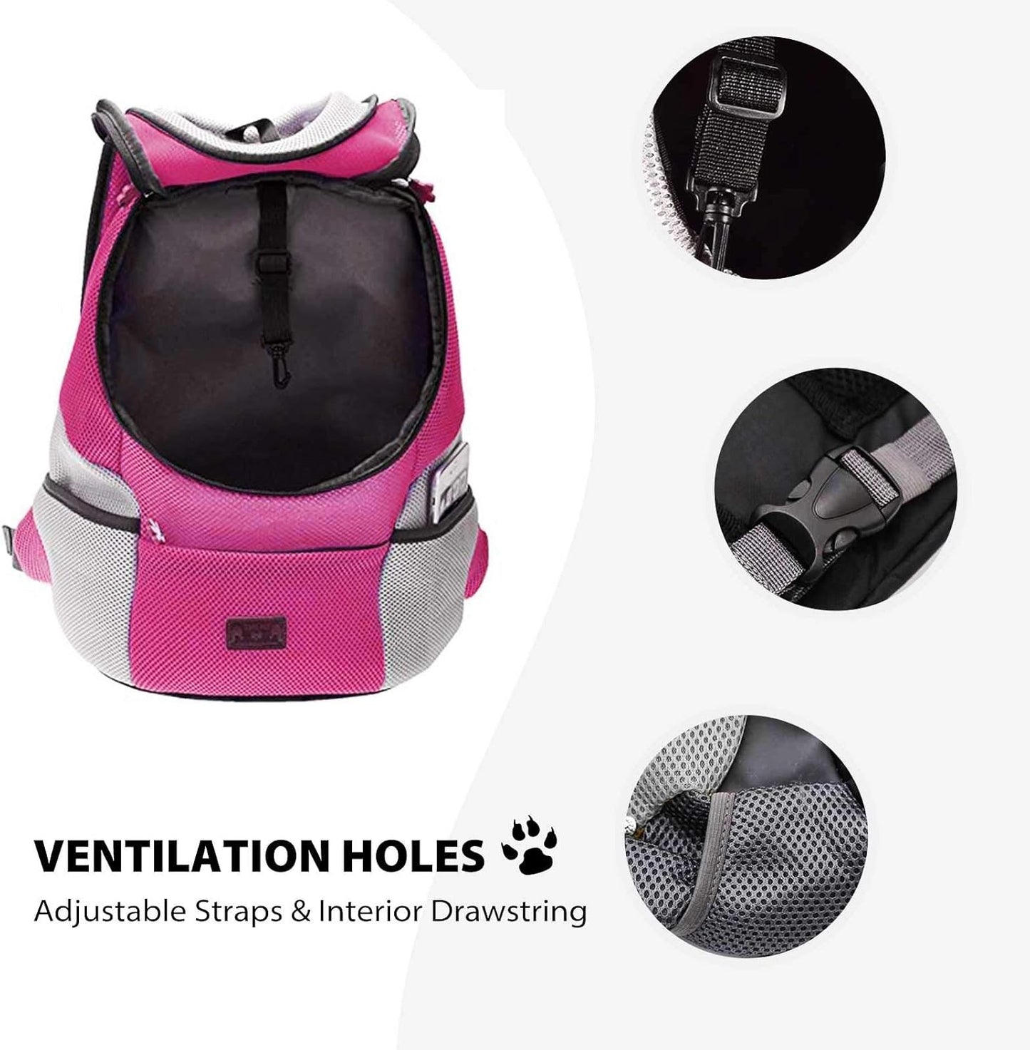 Rucksack für Haustier, L 31 x B 17 x H 36 cm Rosa