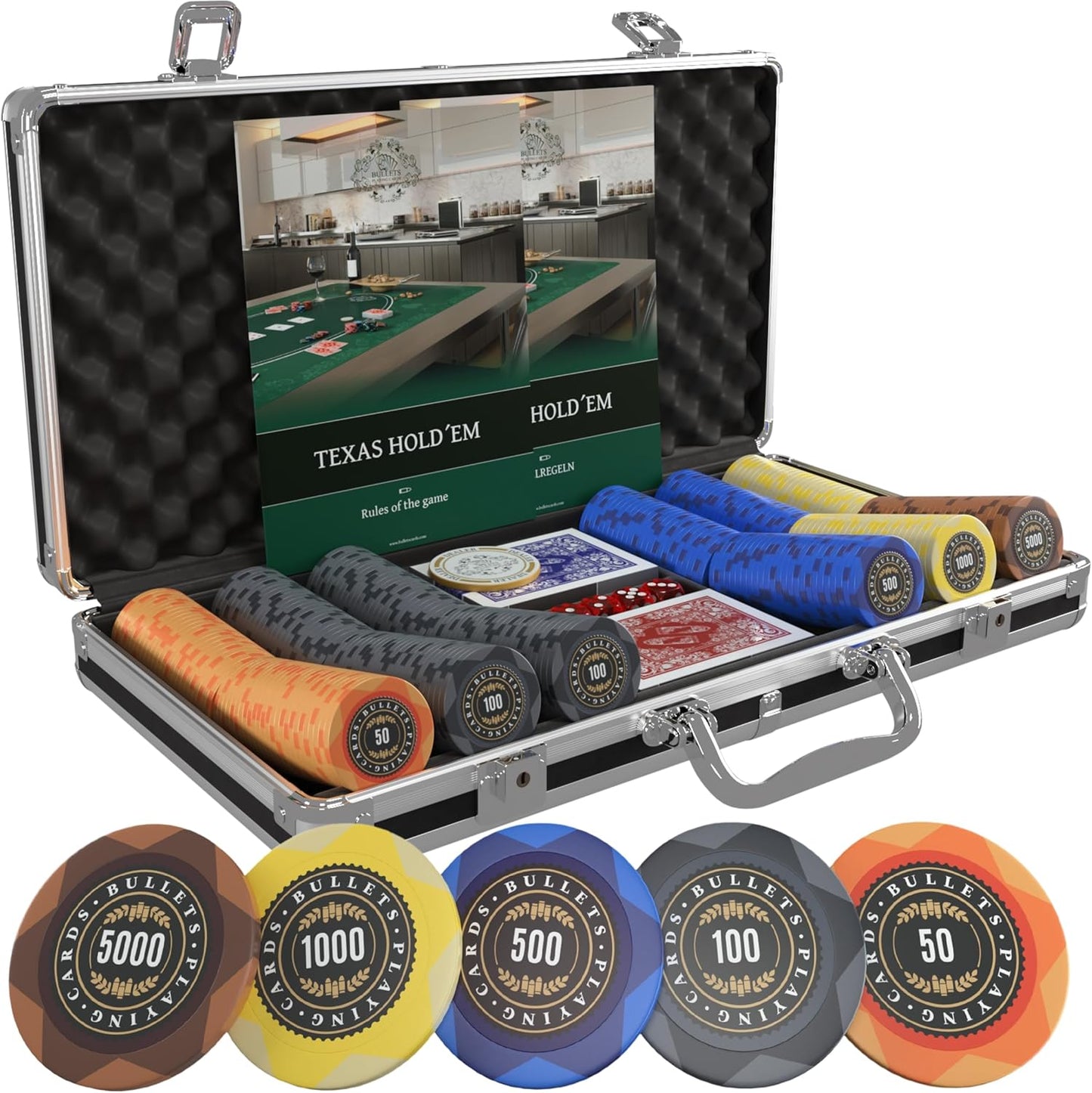 Pokerkoffer Adriana Set mit 300 Chips, 300 Chips