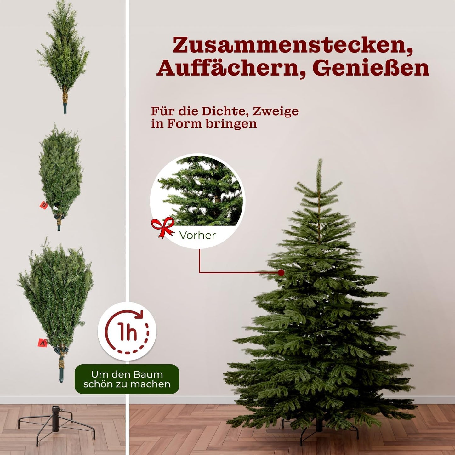 Künstlicher Weihnachtsbaum, 180 cm LED