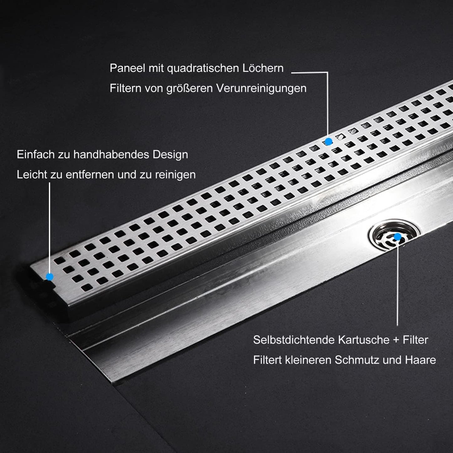 Extraflache Duschrinne