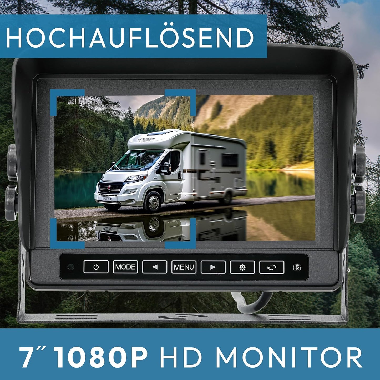 Spritzwassergeschützter Rückfahrmonitor 13172, Select-Serie, mit 2 Videoeingängen