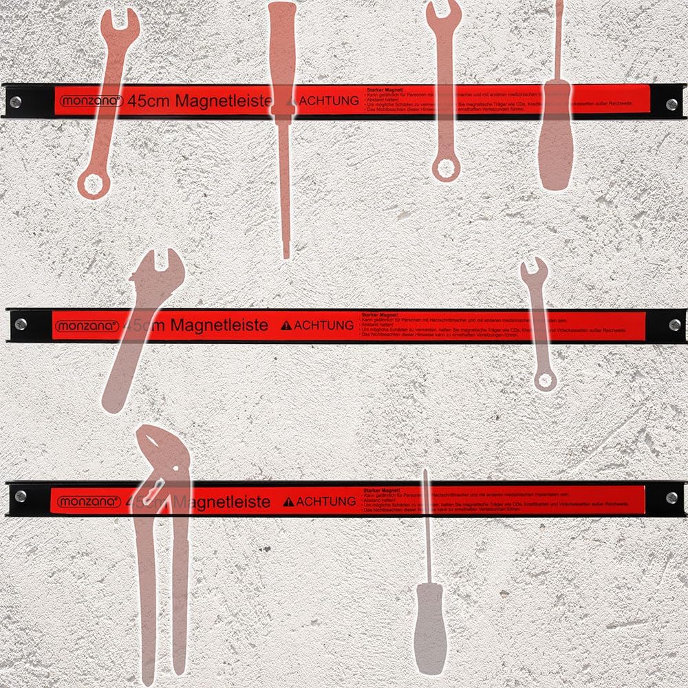 Magnetisches Werkzeugleisten-Set, 6x 45 cm