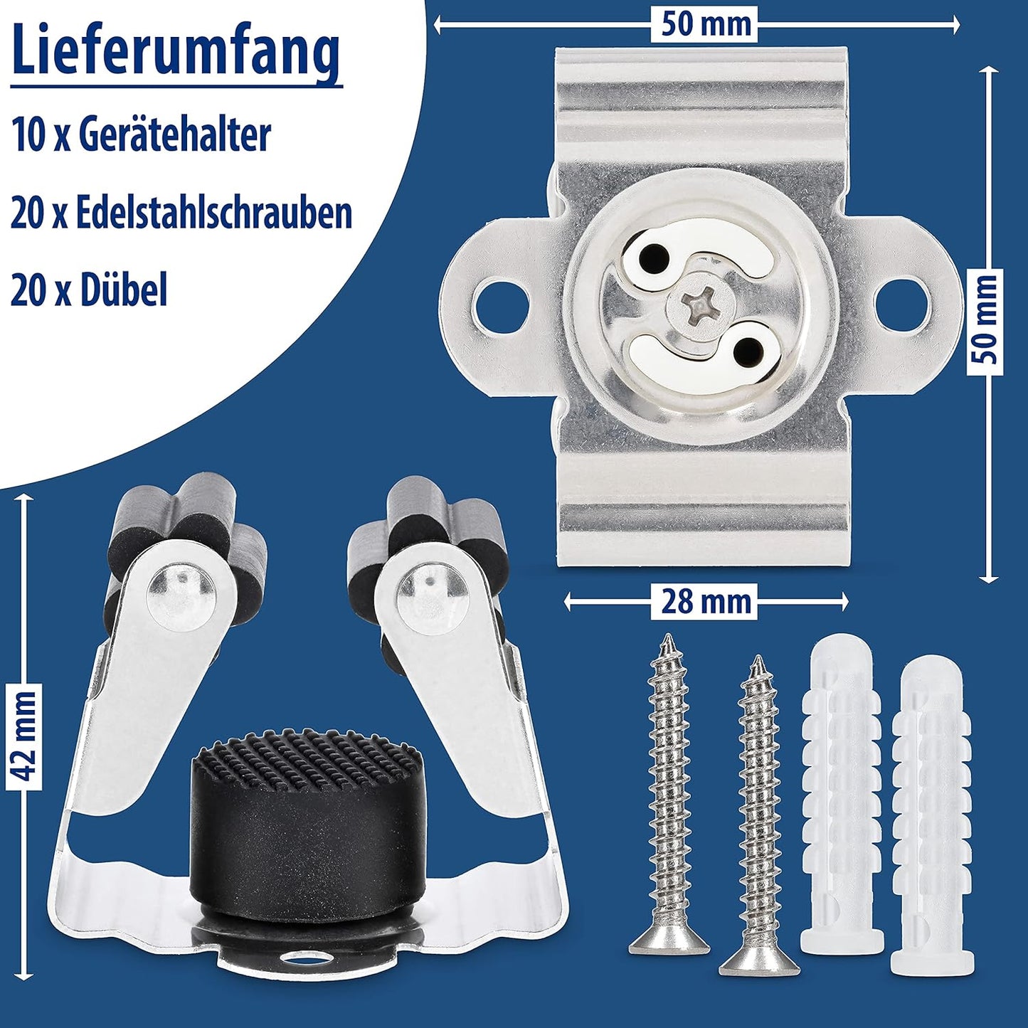 Gerätehalter (10er Set), 10 Stück Edelstahl