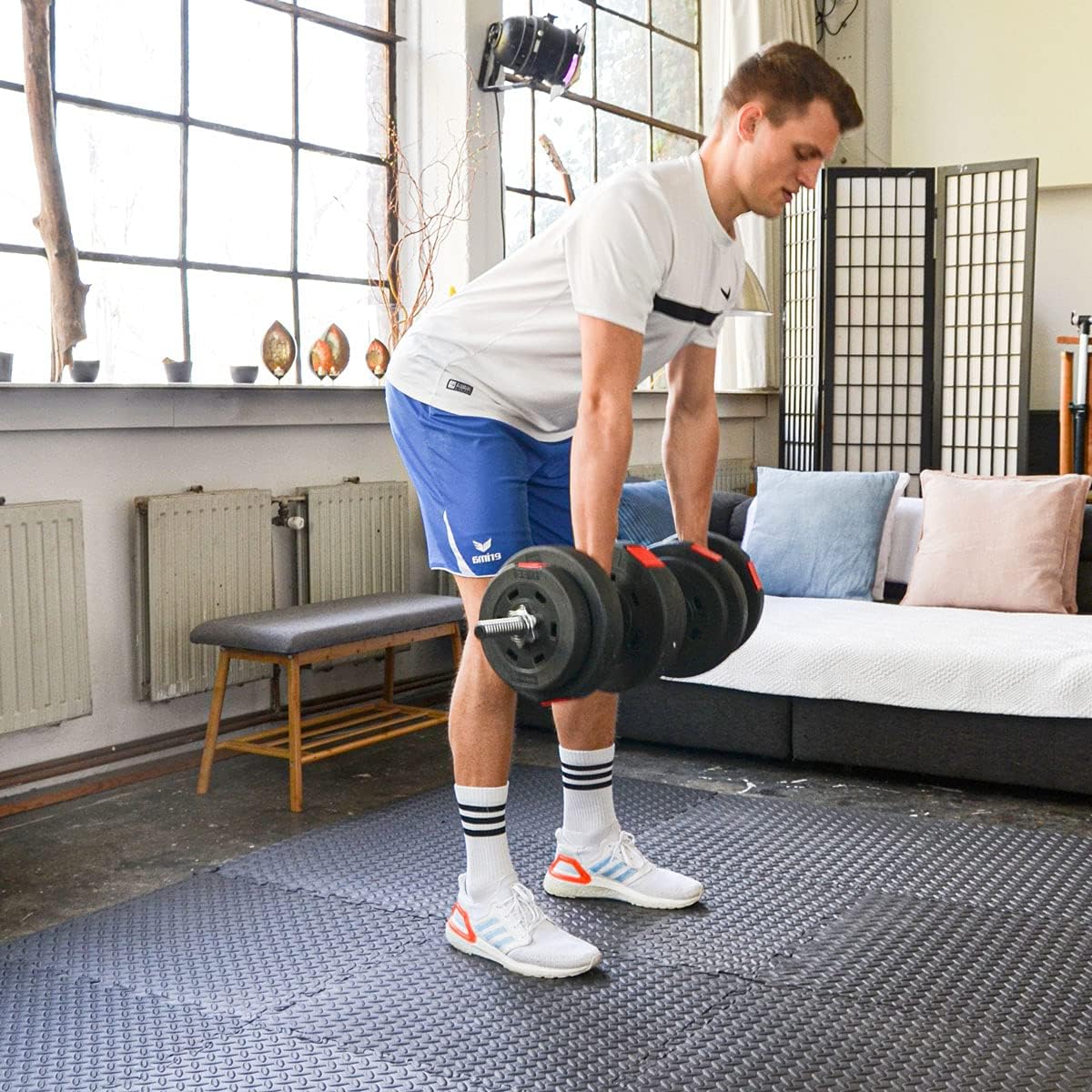 8er-Set Profi Bodenschutzmatte für Fitnessgeräte, 2cm