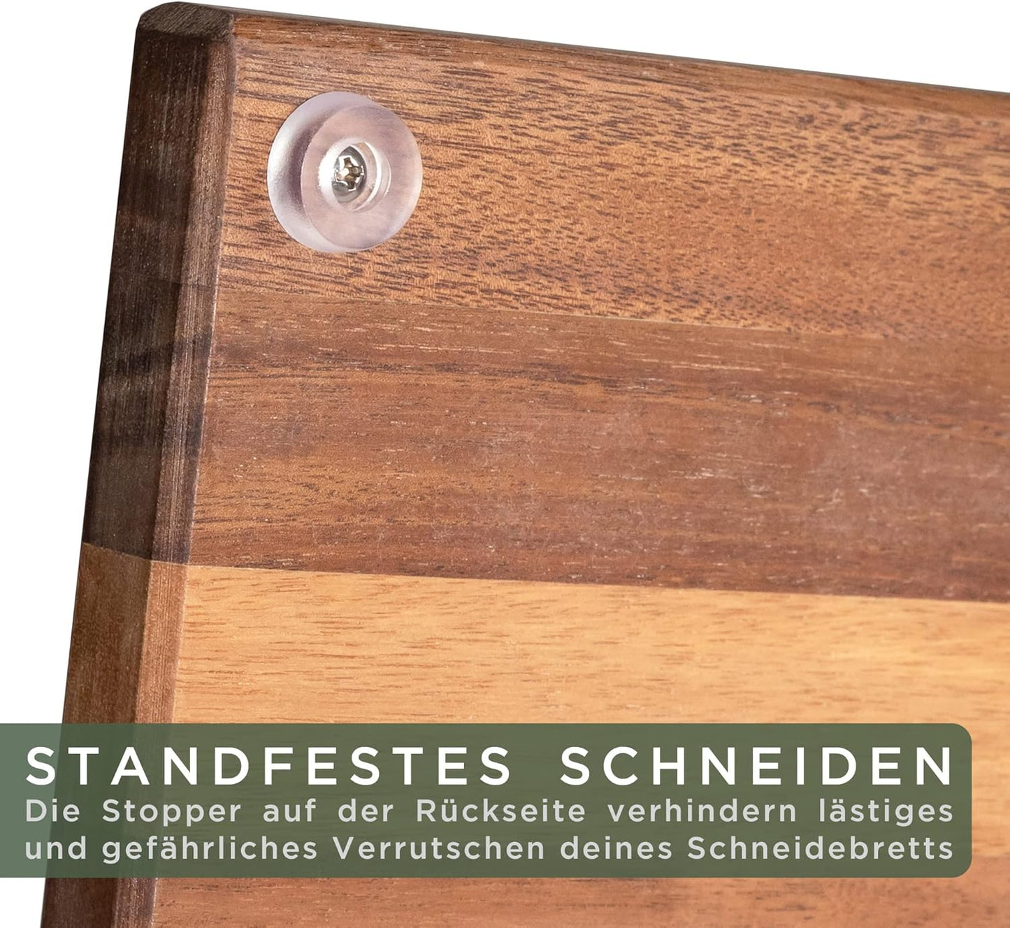 3-teiliges Schneidebrett-Set mit Brettständer, 3 Bretter Akazie