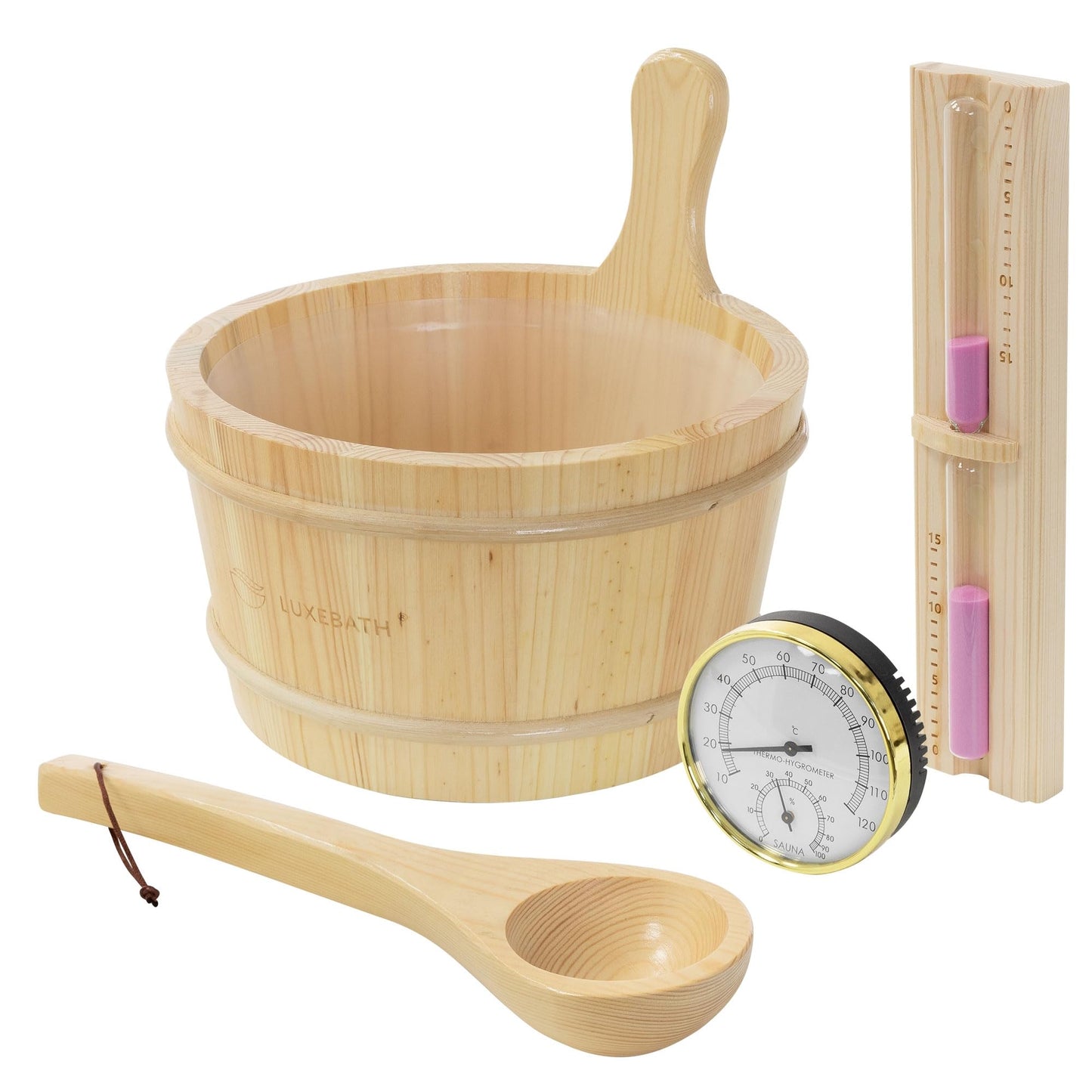Saunazubehör-Set aus Kiefernholz
