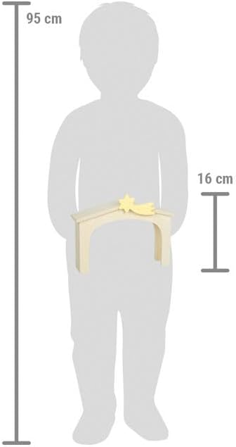 Krippe mit Weihnachtsfiguren-Set, Holzkrippe Weihnachtsgeschichte