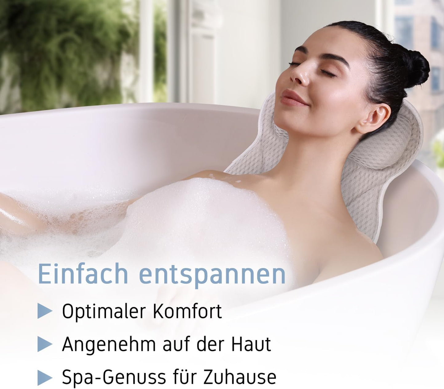 Ergonomisches Badewannenkissen mit Nackenstütze, Gray