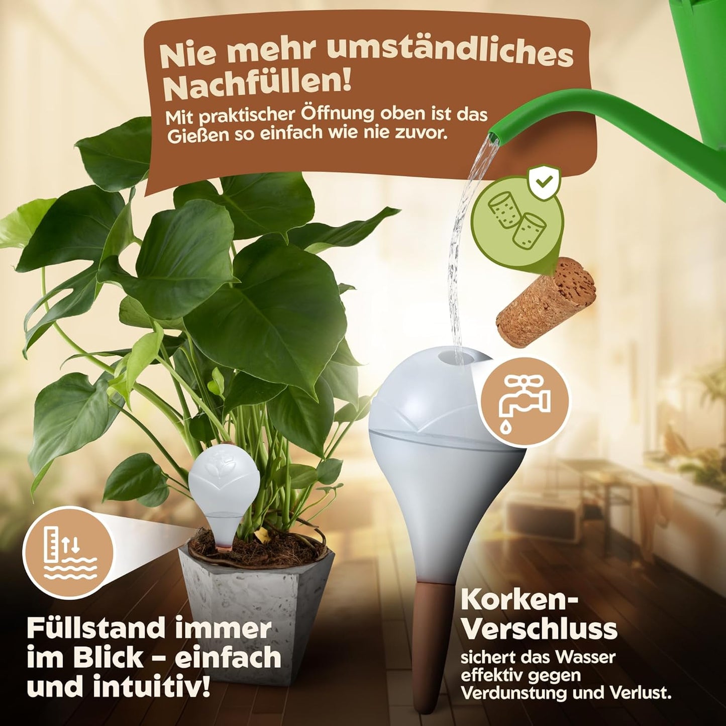 6er-Set Bewässerungskugeln, Weiss 6