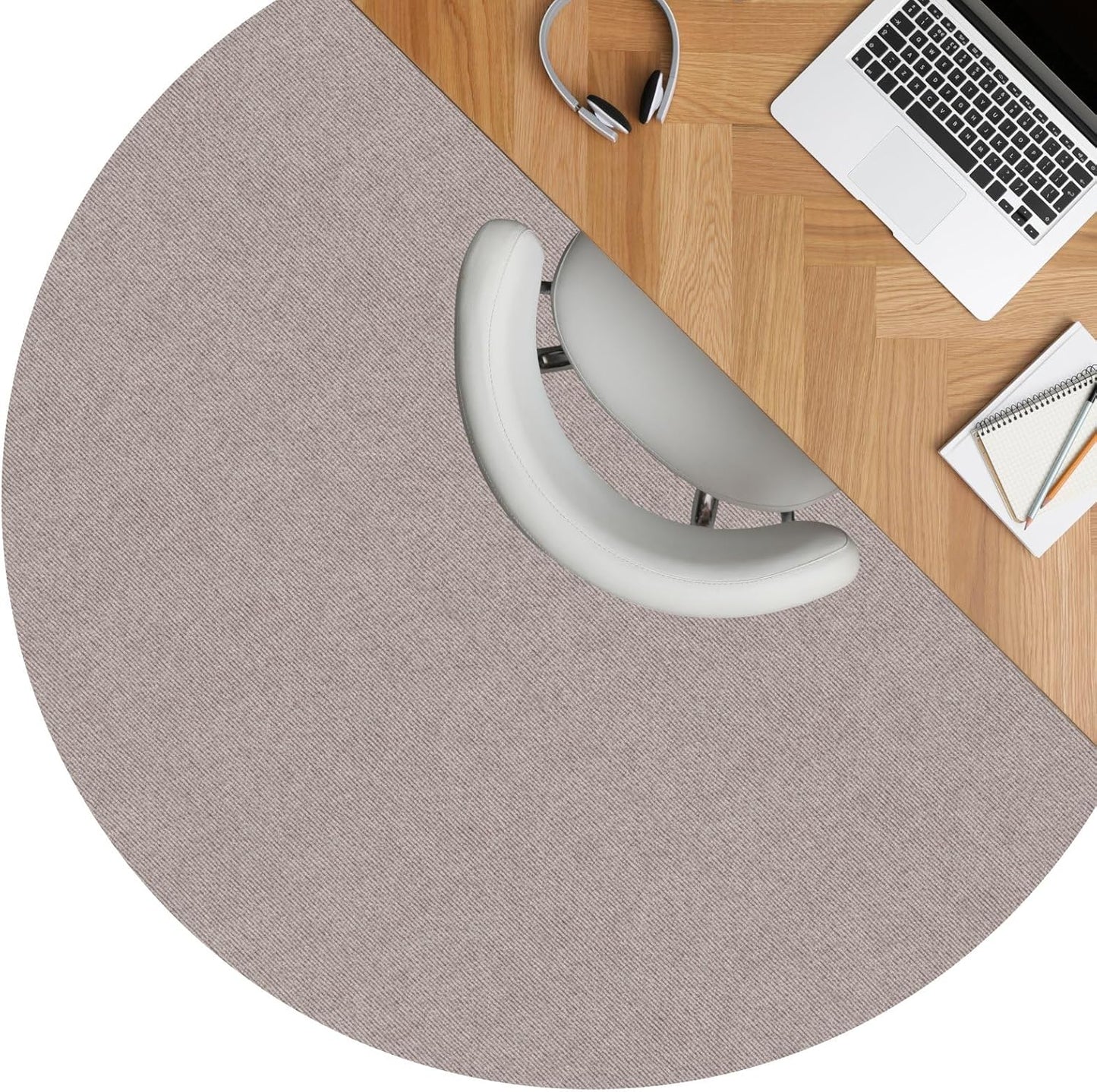 Runde Bodenschutzmatte für Bürostuhl, Rund 120 cm Beige
