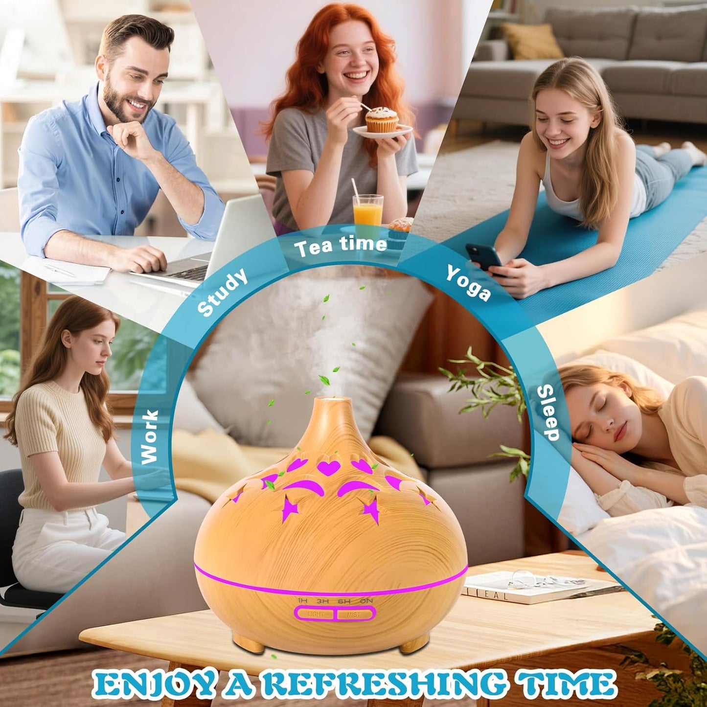 Aroma Diffuser 550ML mit Fernbedienung und Timer