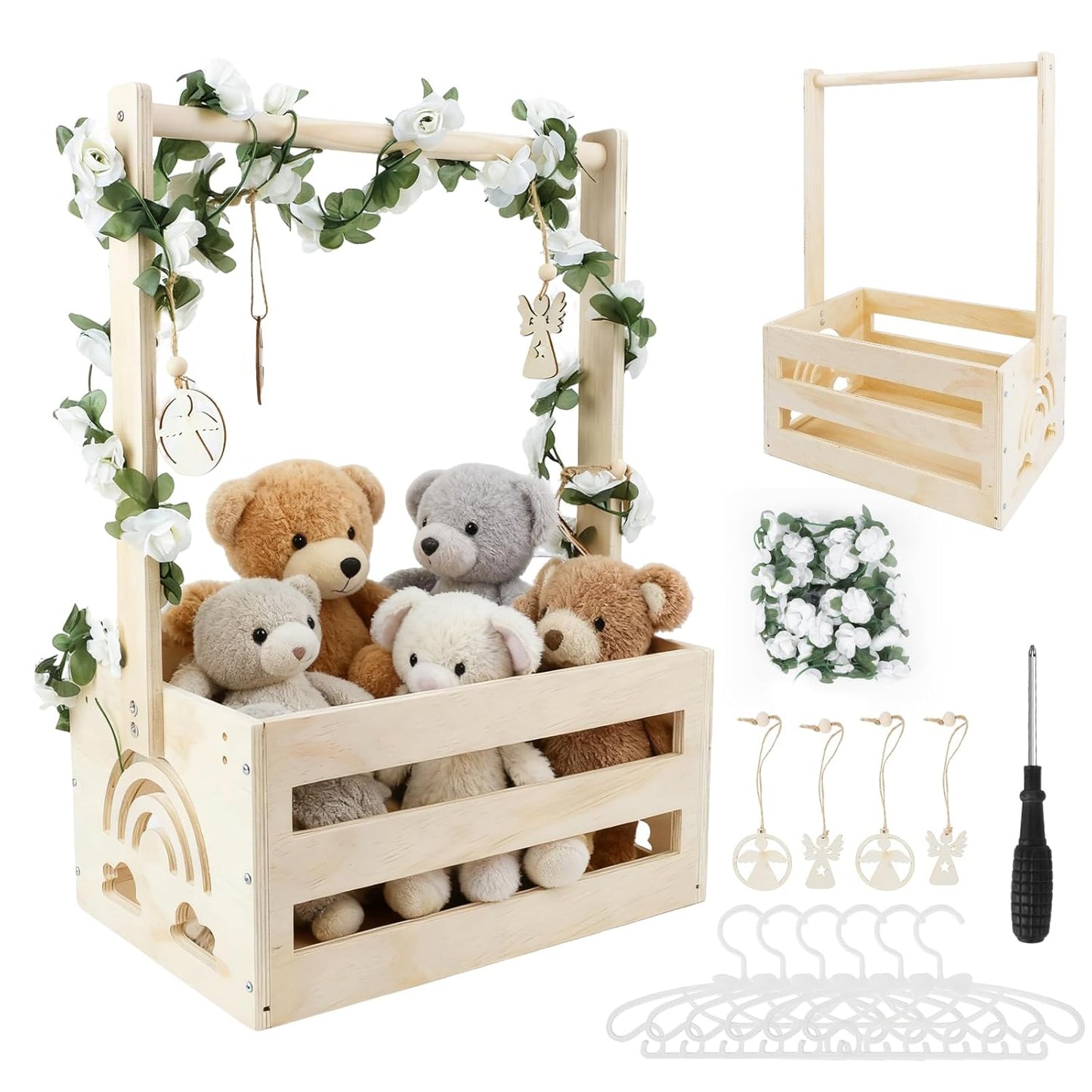 Baby Geschenk-Holzkorb