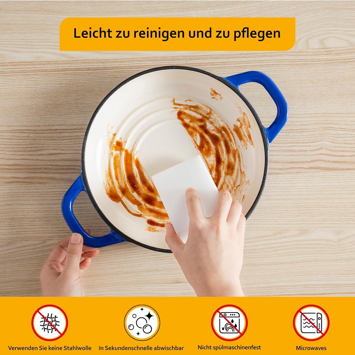 Gusseisen-Schmortopf, 4,8L, Blau