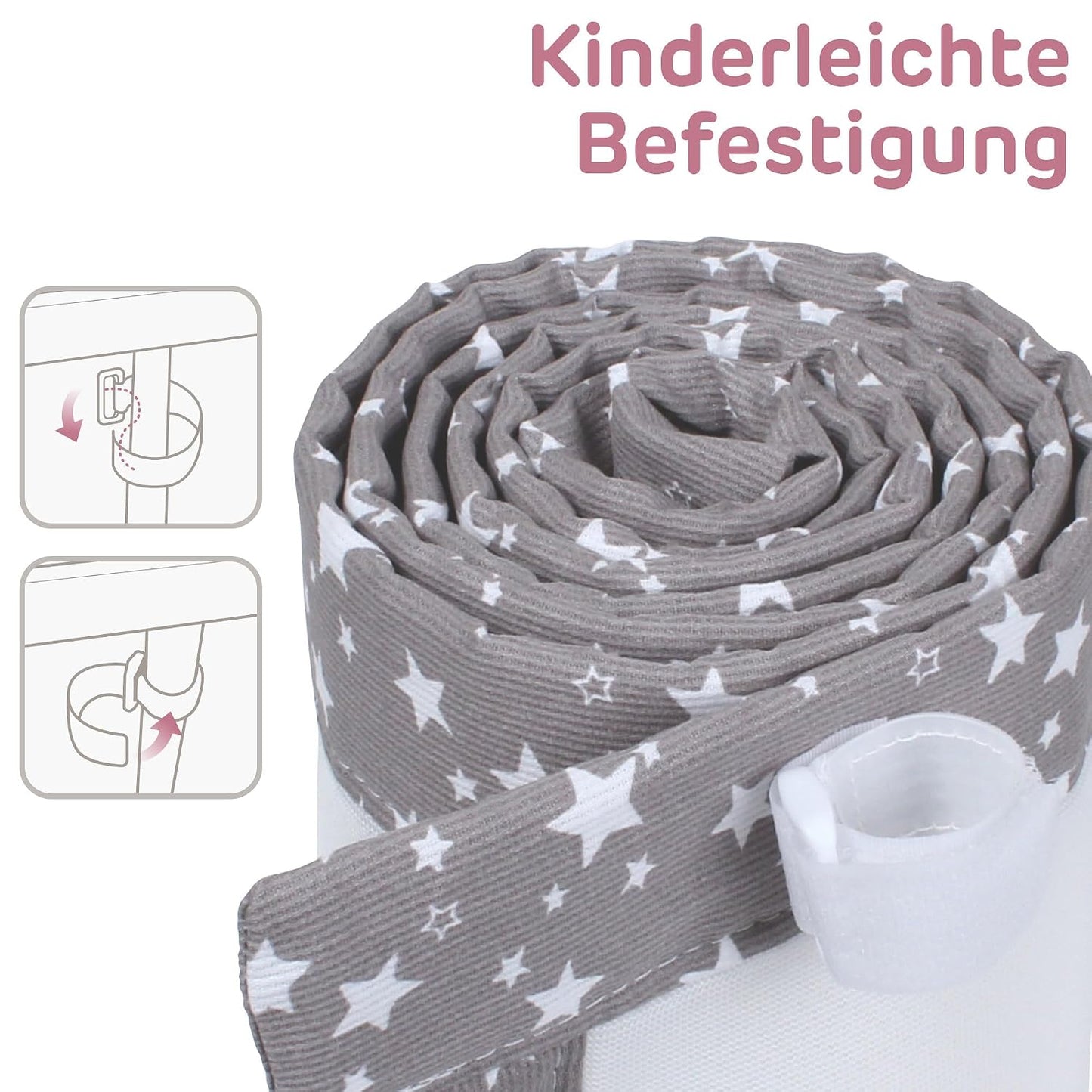 Babynestchen, Taupe Sterne Weiss für Modell Boxspring XXL