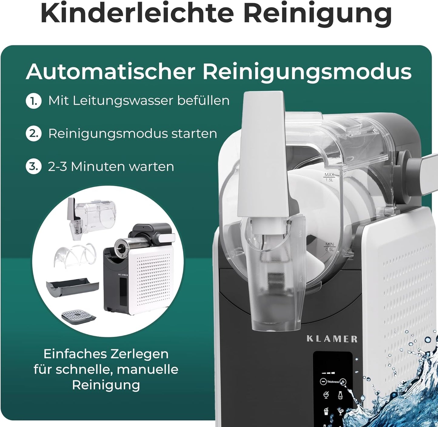 Slush Maschine mit 5 Programmen, 2L Weiß