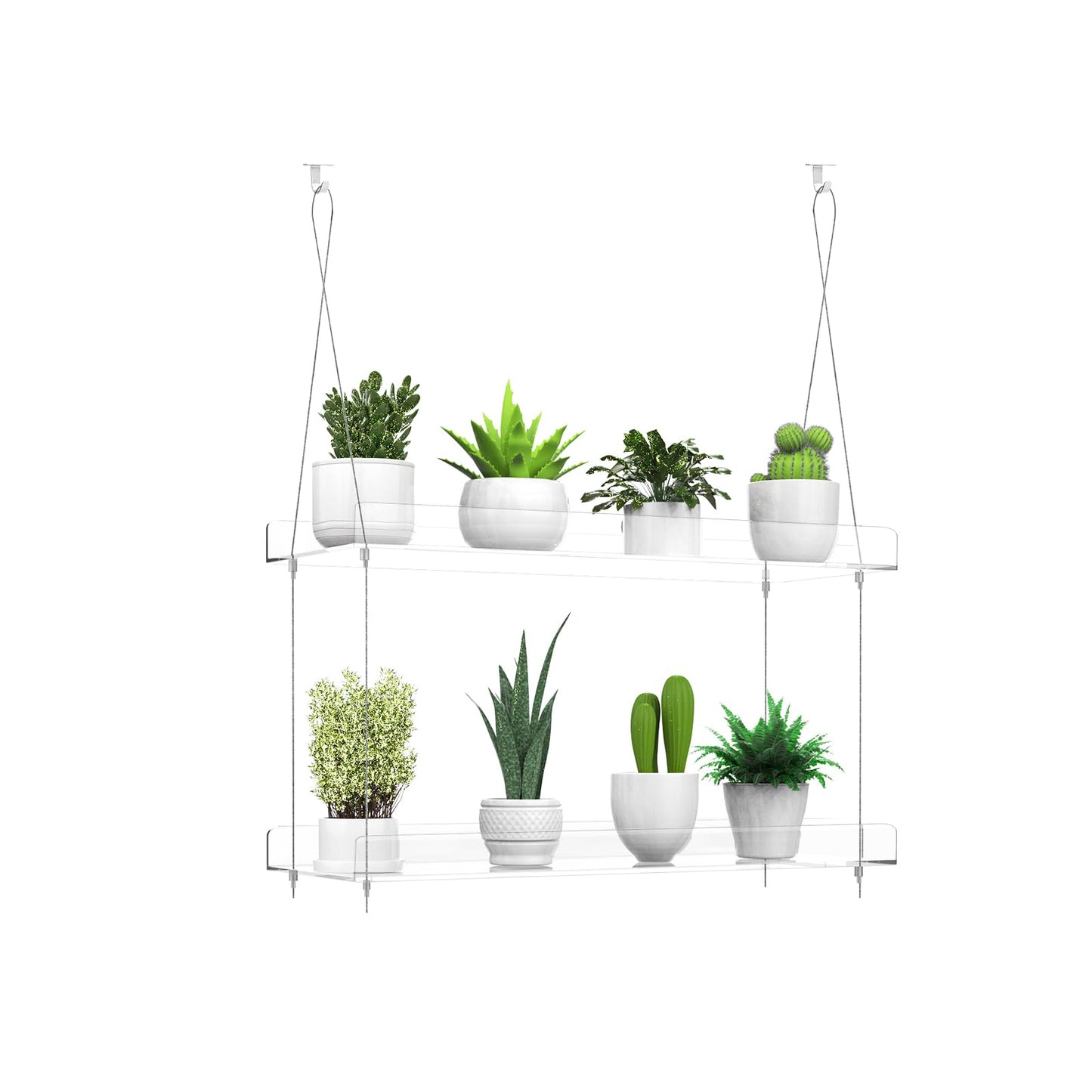 Acryl-Fensterwand-Pflanzenregal (2-stöckig), 2 Tier