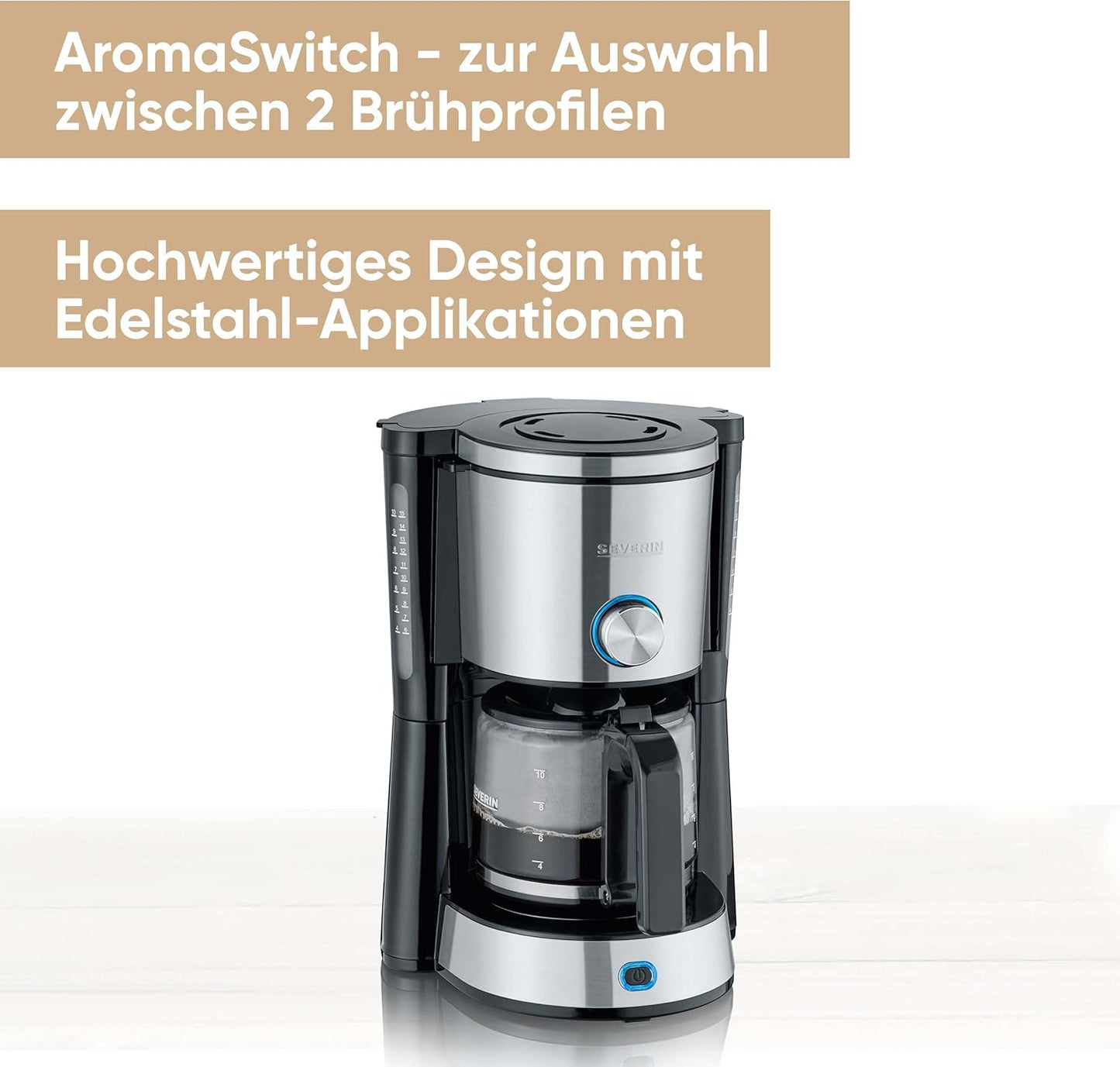 Kaffeemaschine TypeSwitch mit AromaSwitch-Funktion, Edelstahl
