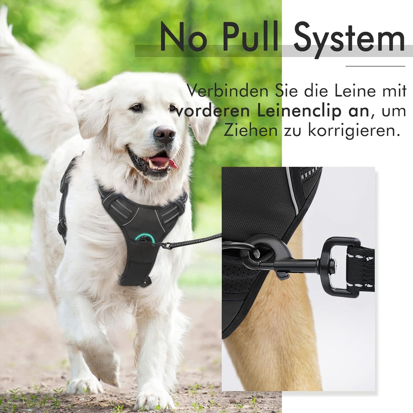 Hundegeschirr, XL (1er Pack), Schwarz