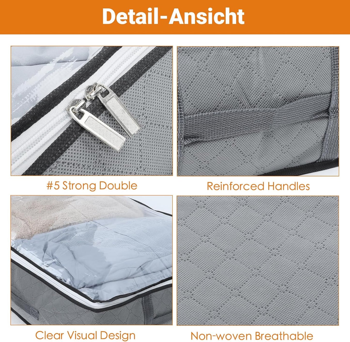 5-teiliges Unterbettkommoden-Set mit Sichtfenster, 5stück