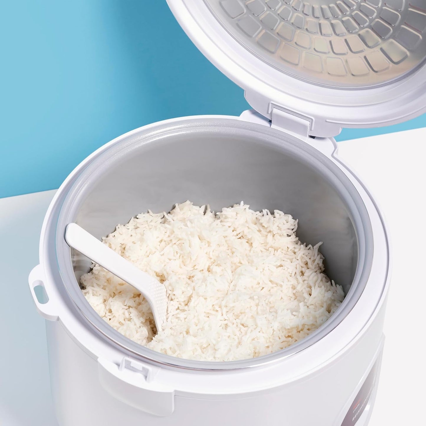 Reiskocher & Dampfgarer inkl. Dämpfeinsatz, Löffel & Messbecher, 1,2 L, Weiss