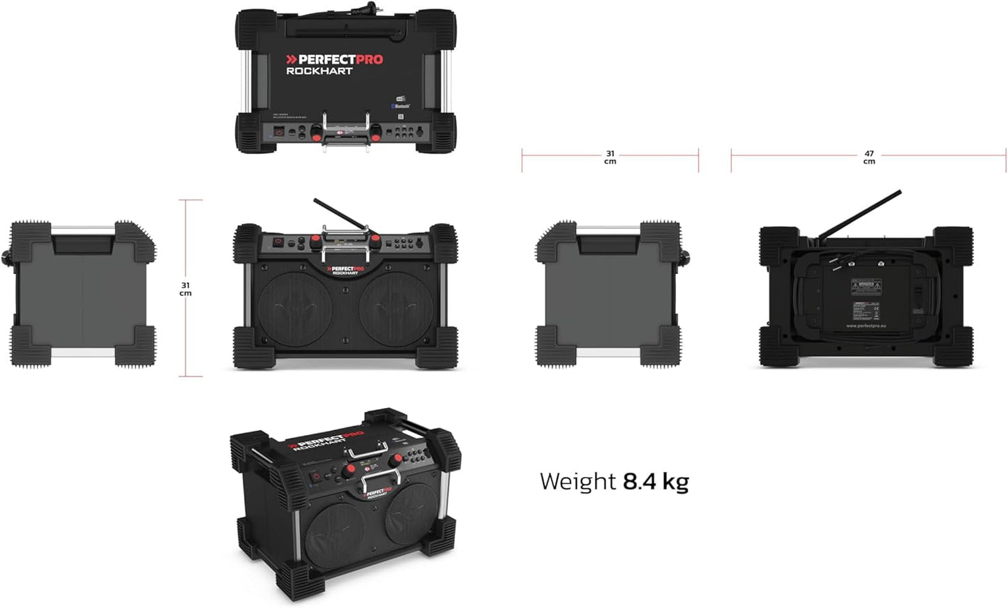 Baustellenradio Rockhart mit DAB+, Bluetooth & Akku