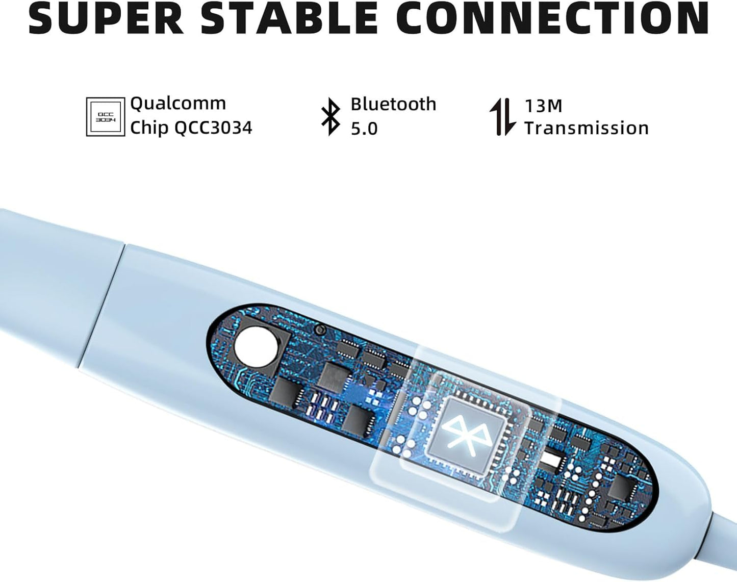 S20BT Bluetooth Nackenbügel-Kopfhörer mit Mikrofon, blau