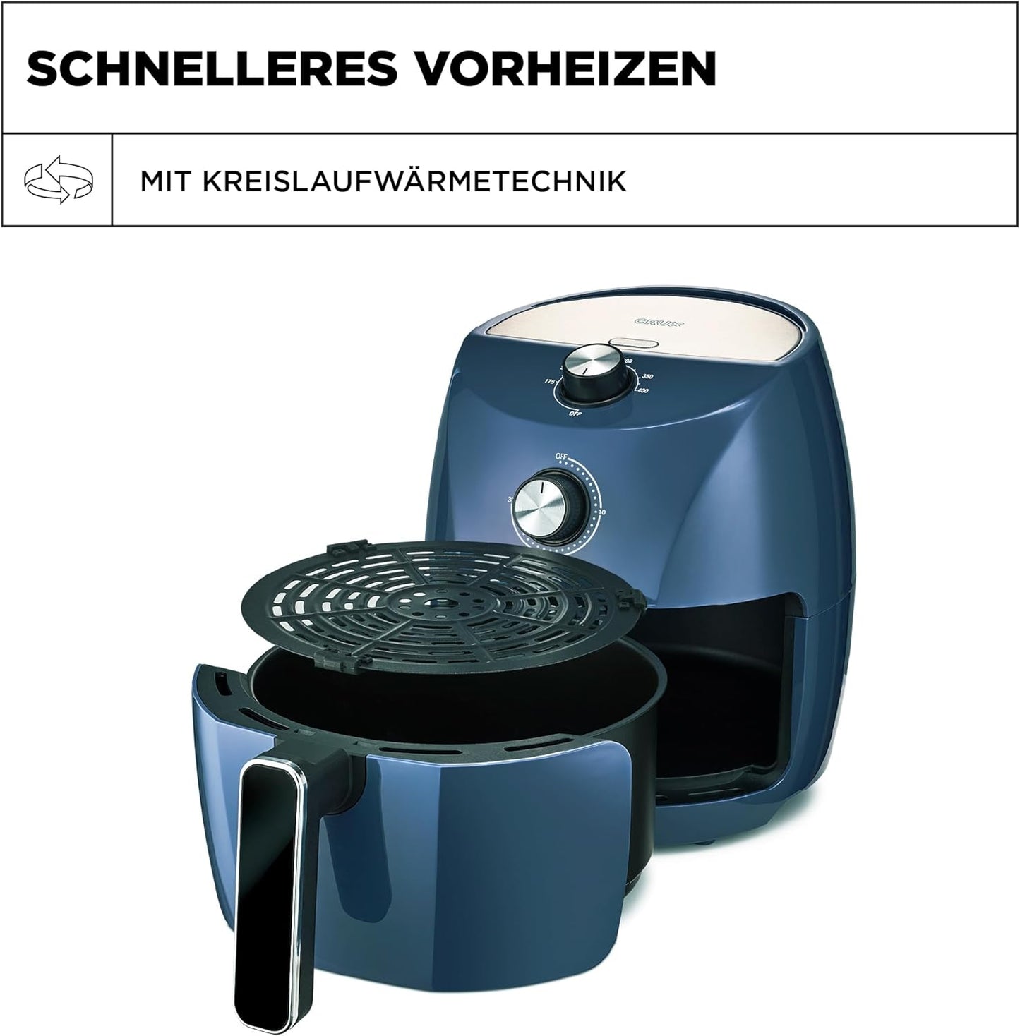 Heissluftfritteuse, Blau 3.5L Manuale