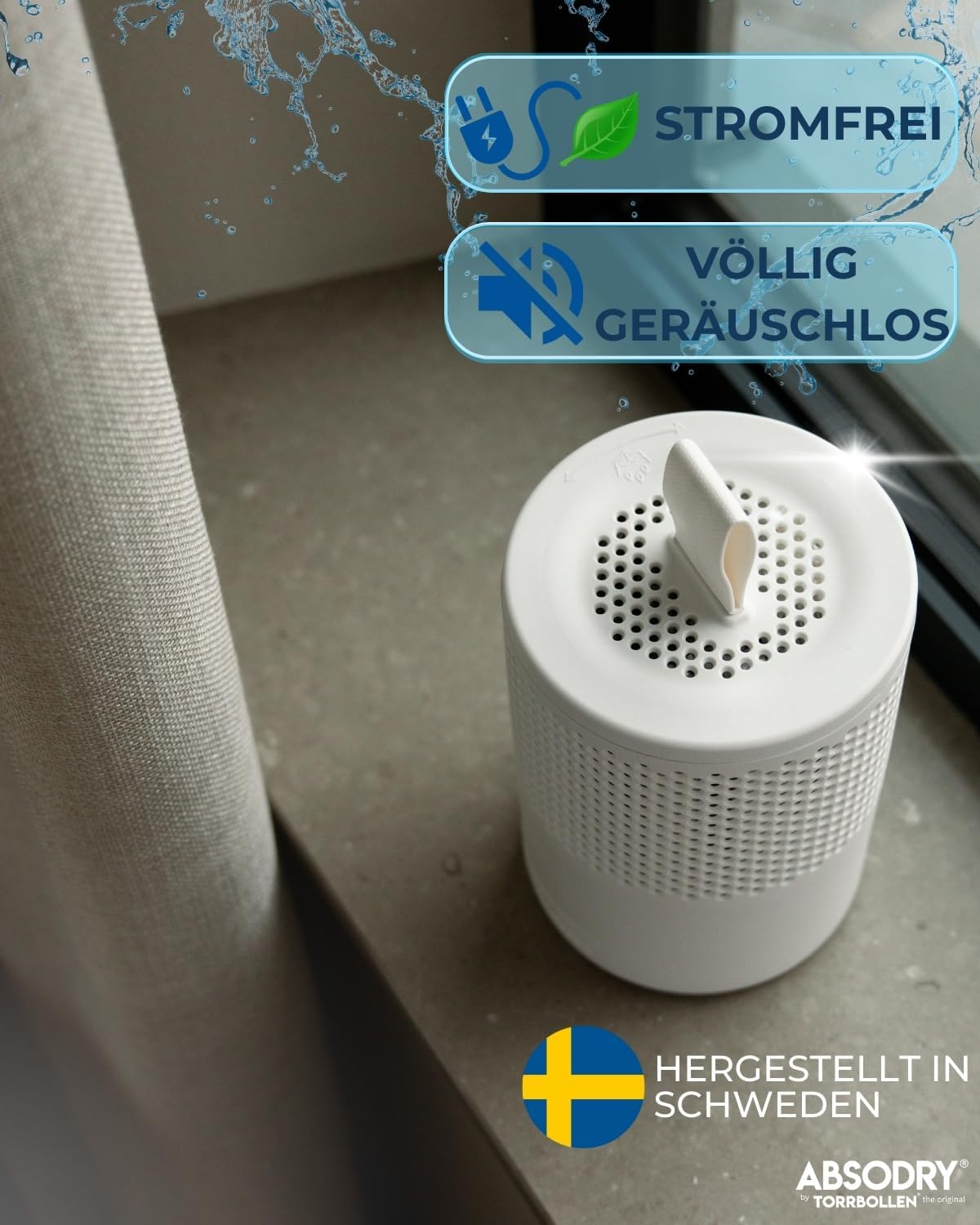 Luftentfeuchter ohne Strom mit Nachfüllpack, Weiss