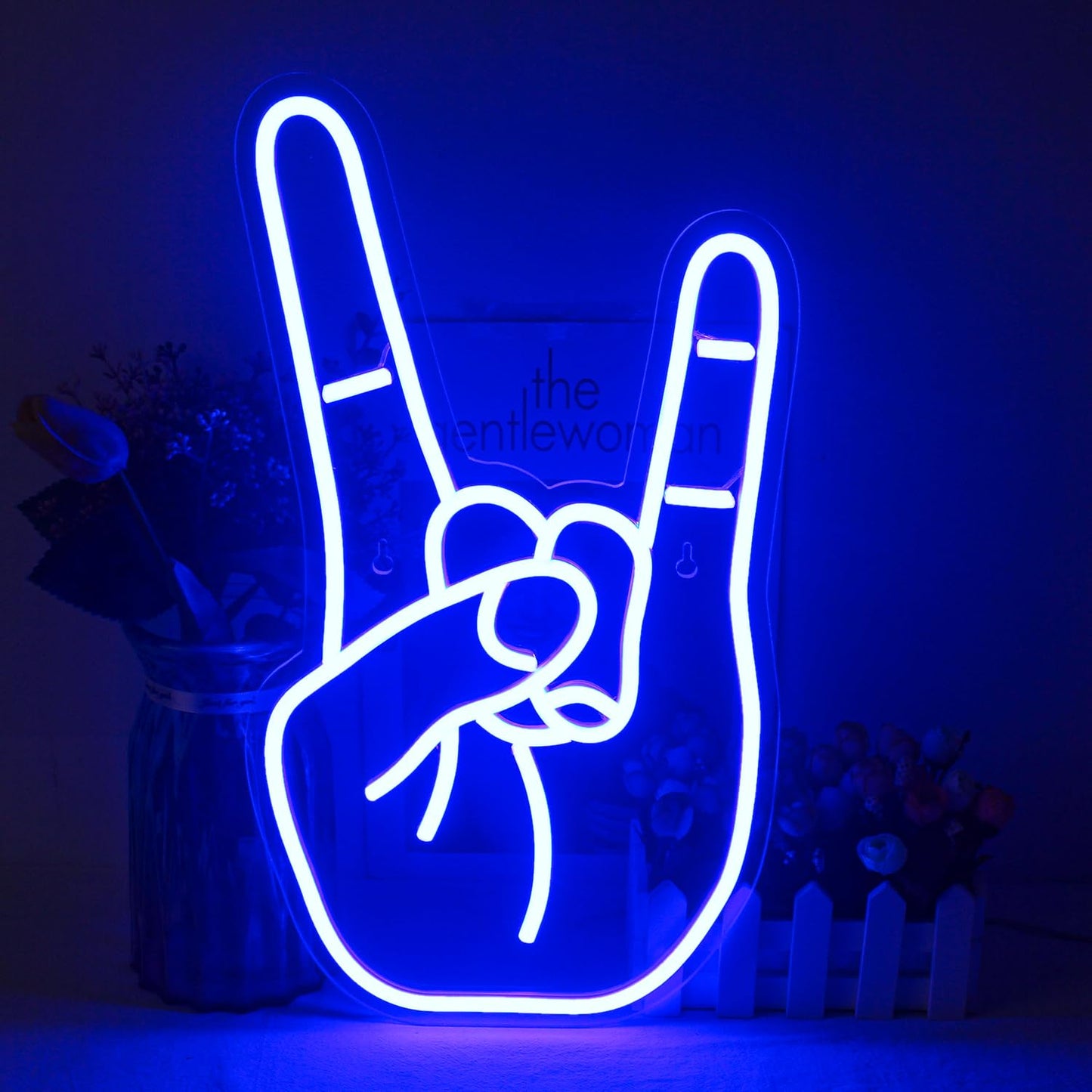 Neon Wanddeko Schild, Blue Gesture