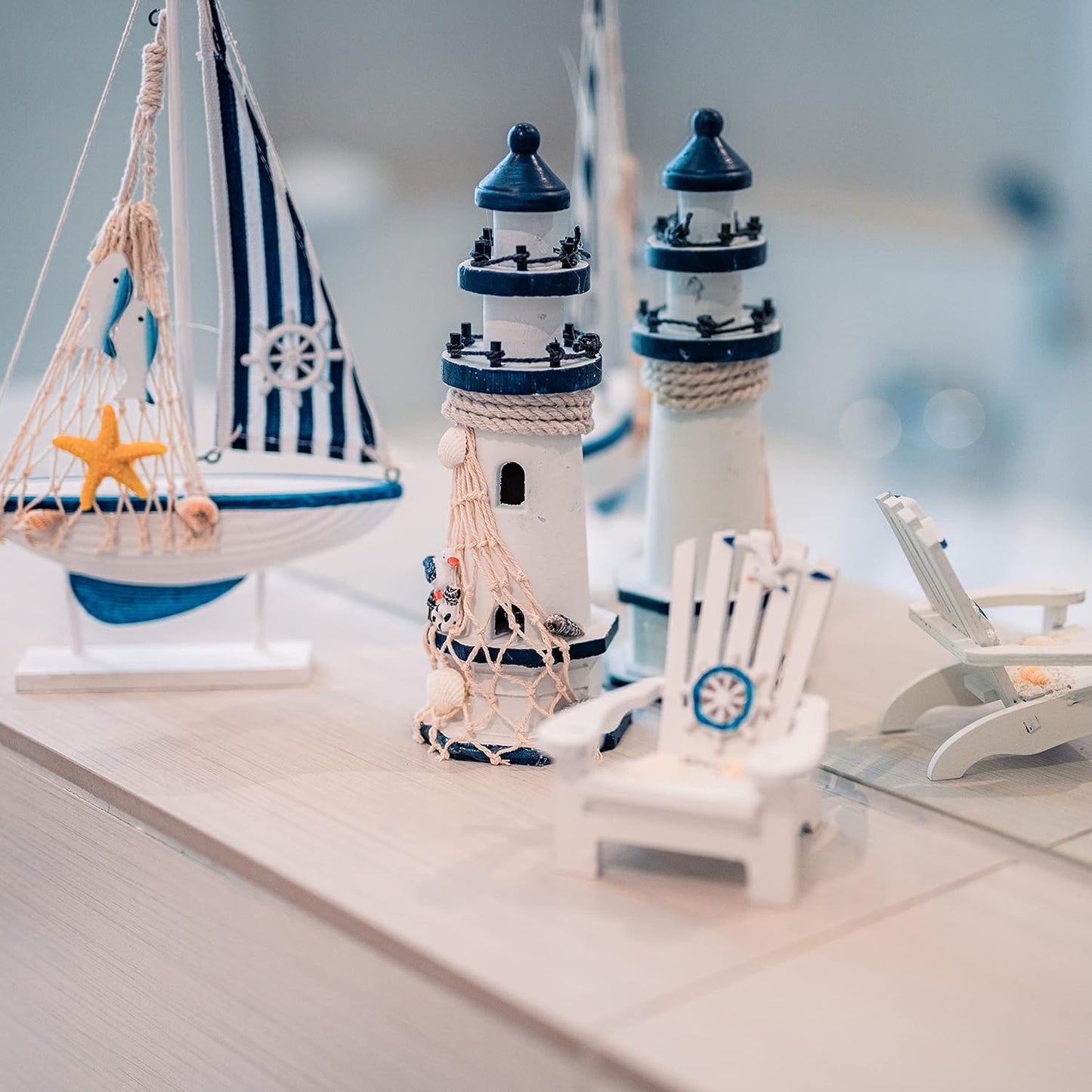 Maritime Badezimmer Deko-Set, Design 1