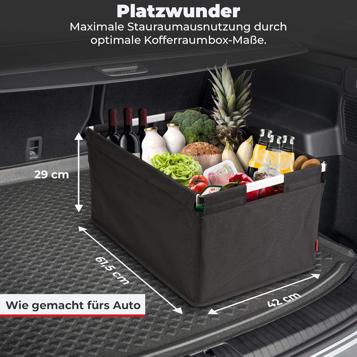 Faltbare Transportbox mit Alurahmen, Schwarz