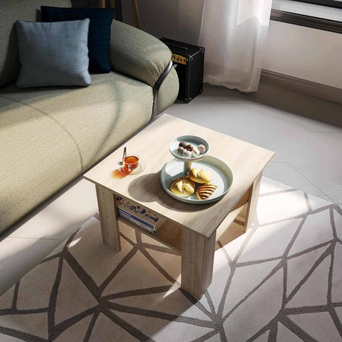 Quadratischer Couchtisch Vienna, 60 x 60 x 43 cm Sonoma Eiche
