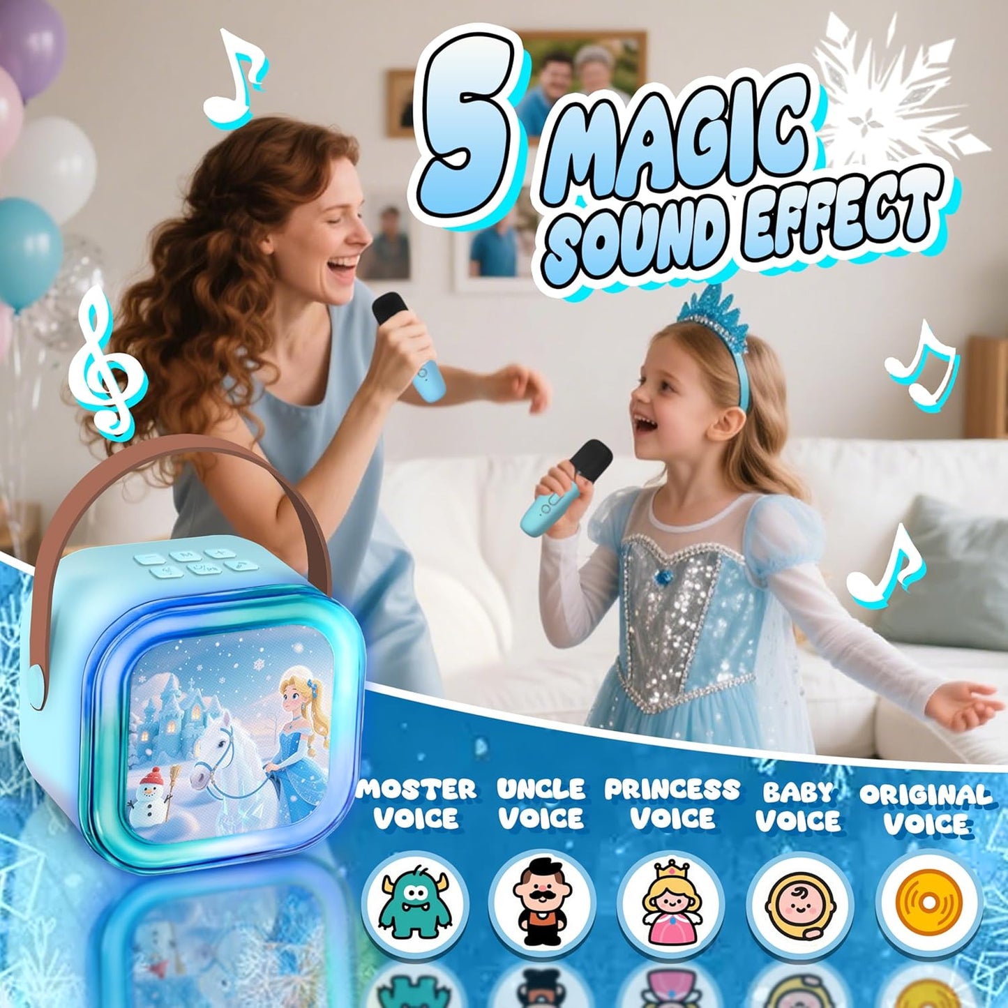 Kinder-Karaokemaschine mit 2 Mikrofonen