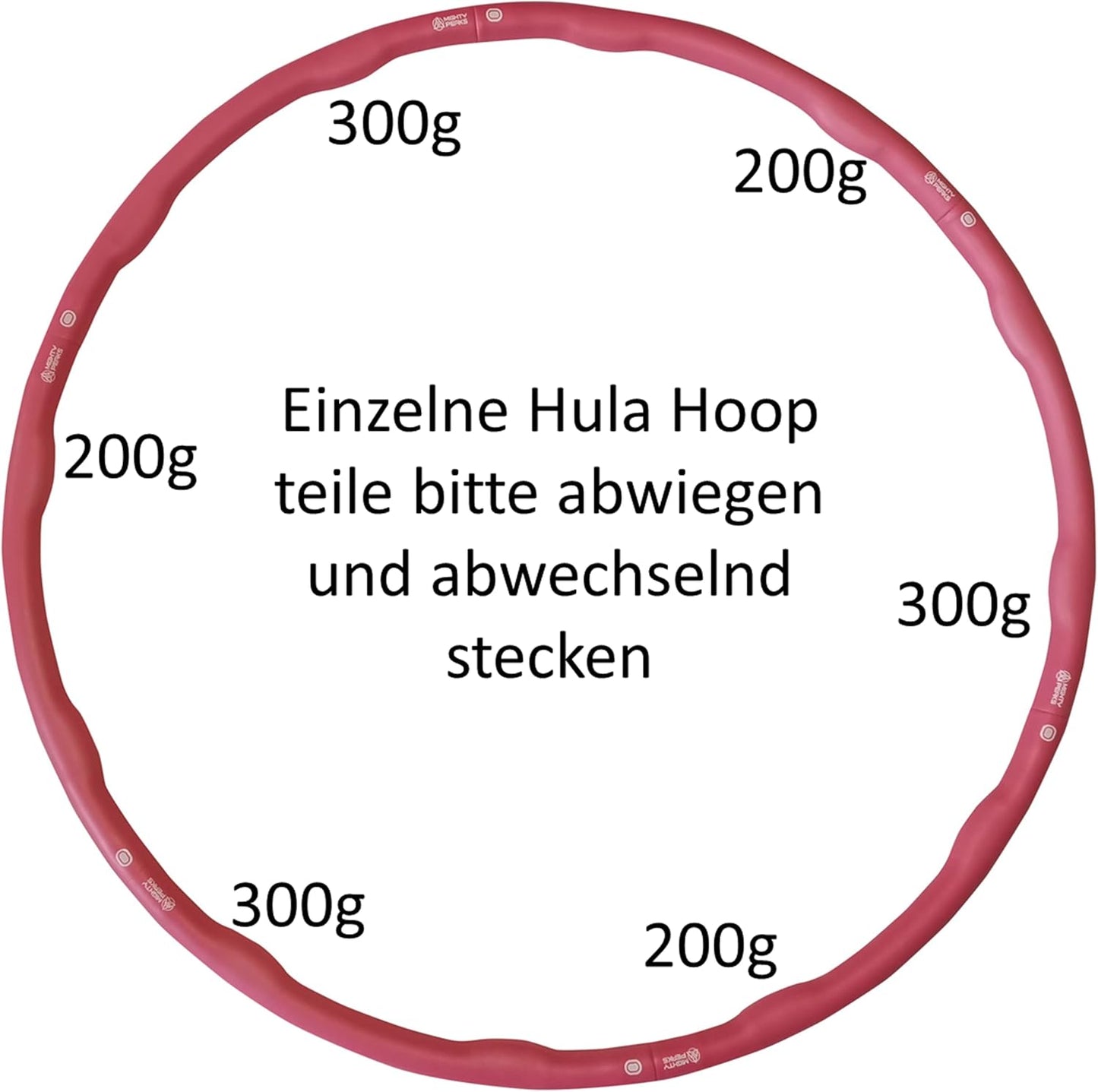 Hula Hoop Reifen mit Massagewellen, Rose