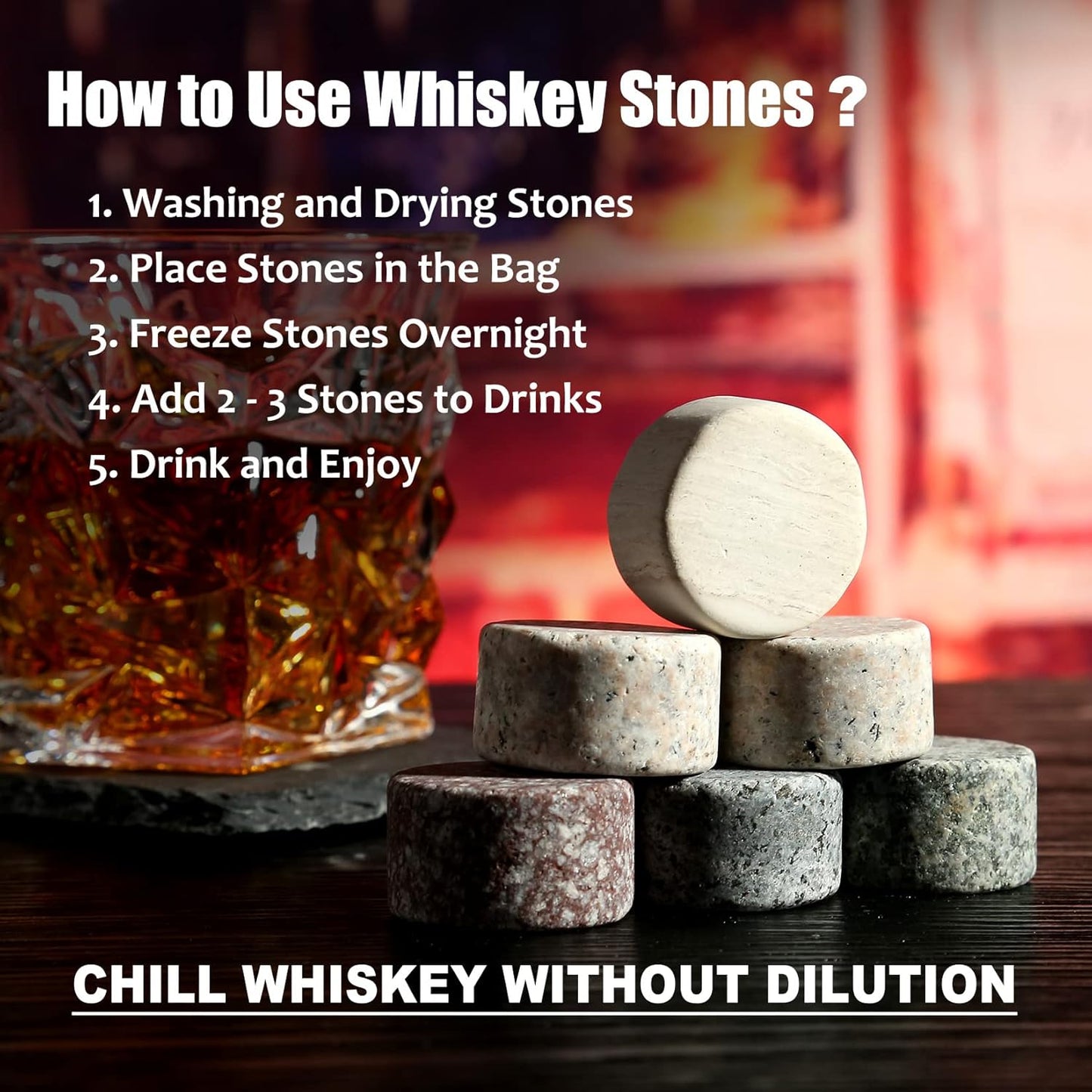 Whisky-Steine und Gläser - Geschenkset