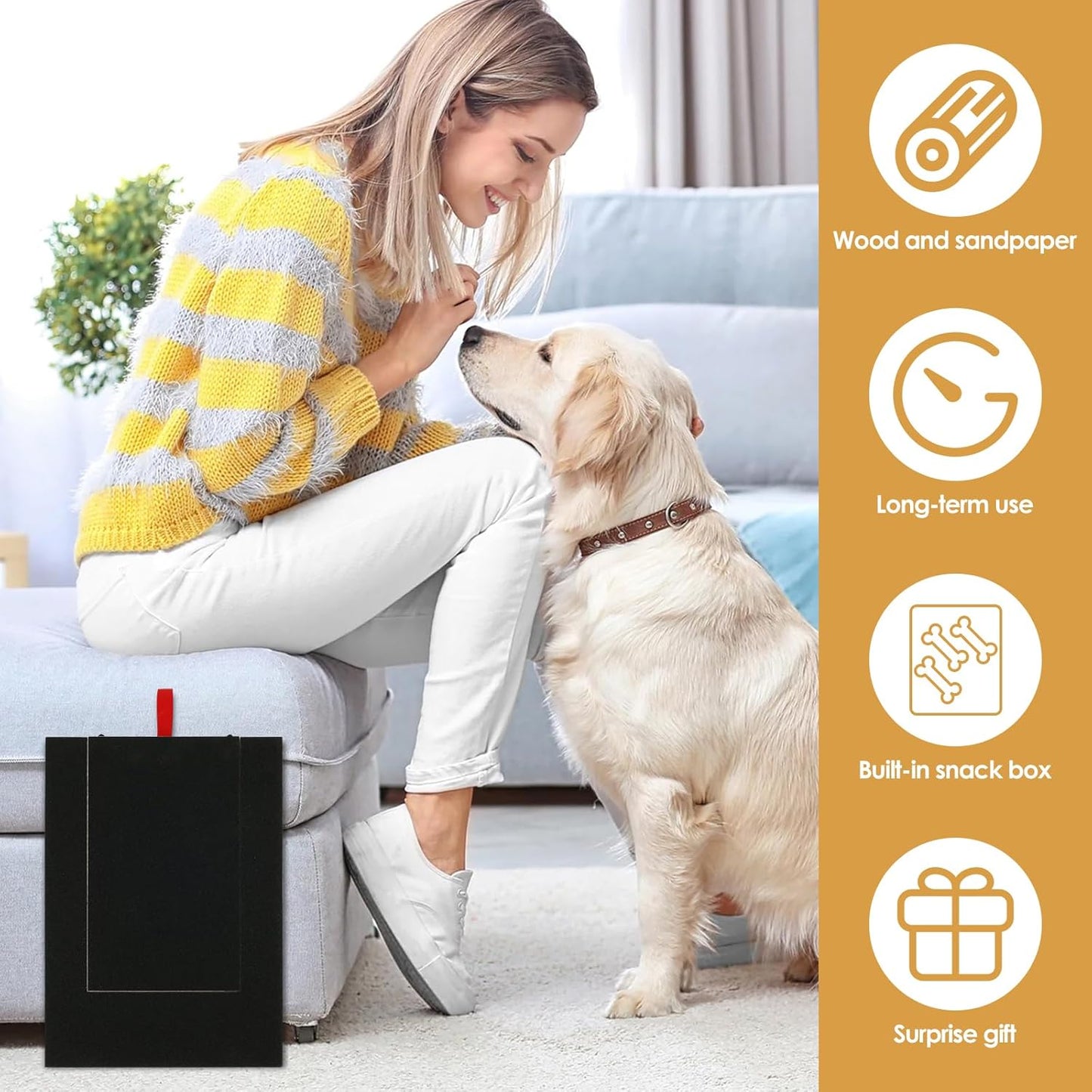 Kratzbrett für Hunde mit Leckerli Box, B