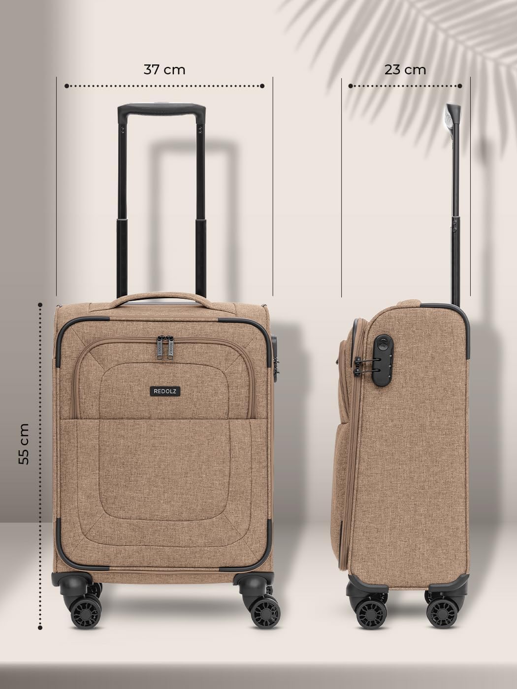 Essentials 12 - Weichschalen-Kabinenkoffer mit 4 Rollen, Coffee S (55 cm) 4-Rad