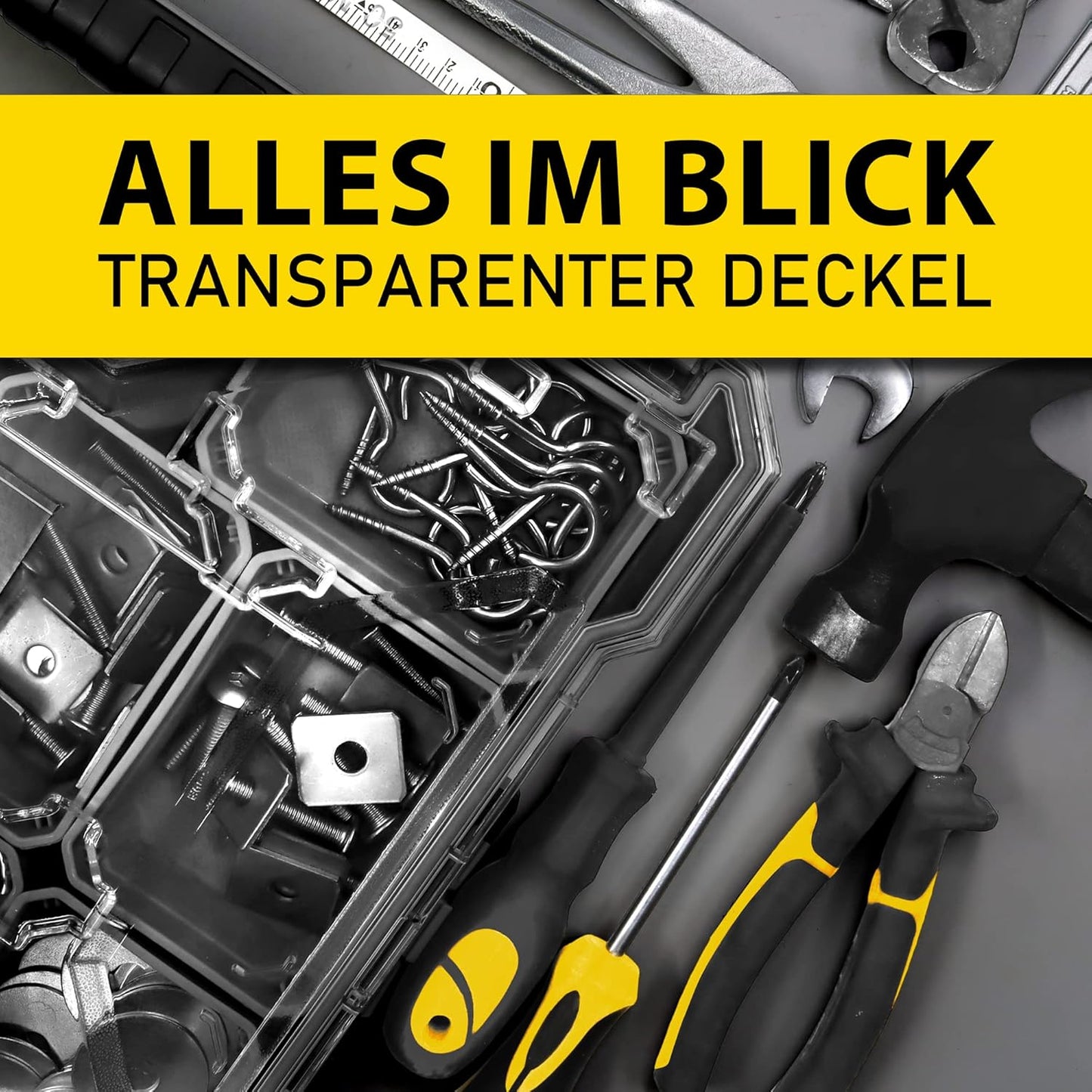 XXL Organizer Sortierkasten, Schwarz Pbi 31 (44x36x6,5cm) | 1er Pack