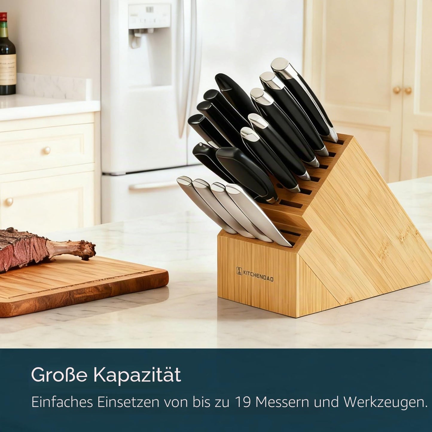 Messerblock mit 20 Schlitzen, Bamboo