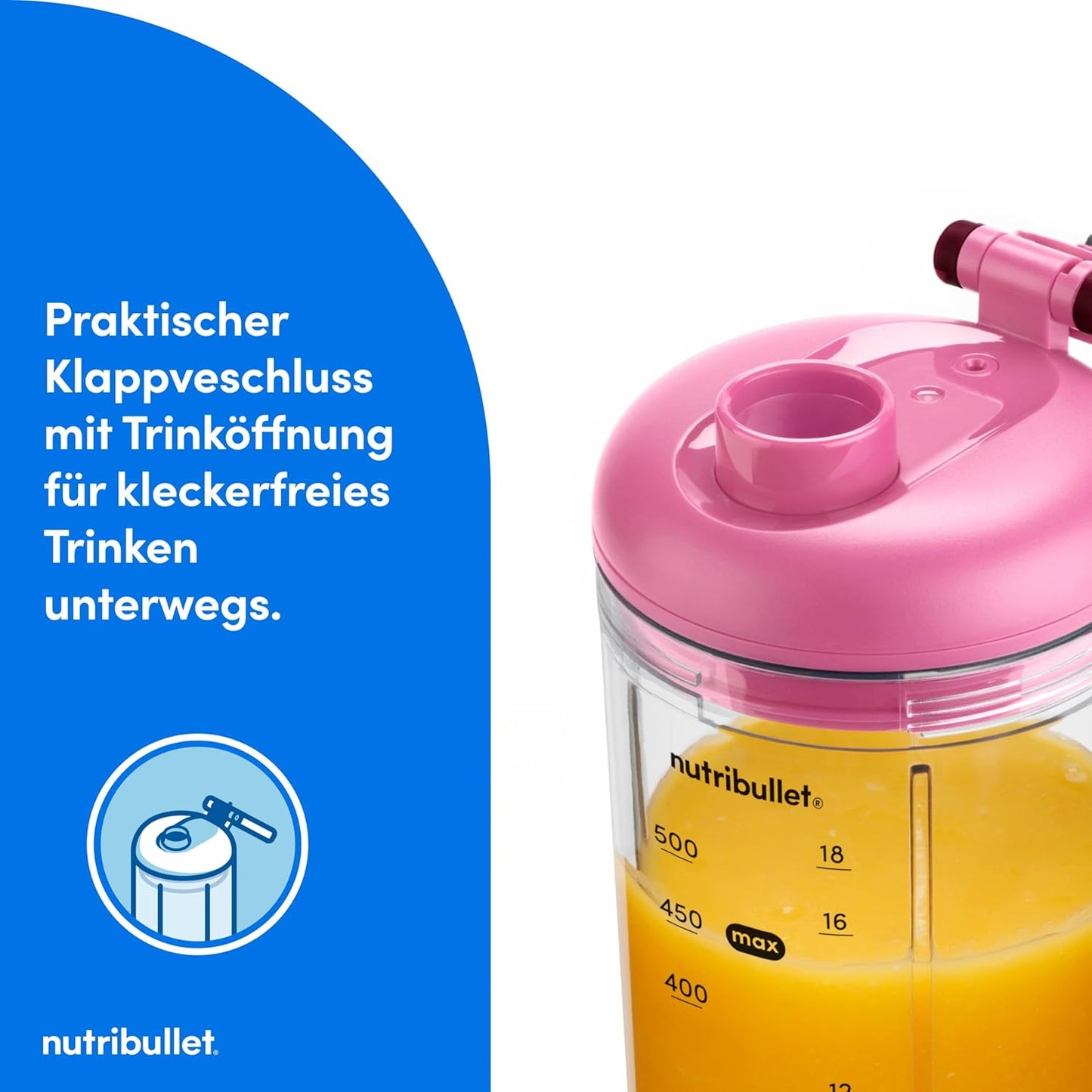 Tragbarer Smoothie-Mixer, Magenta 650ML