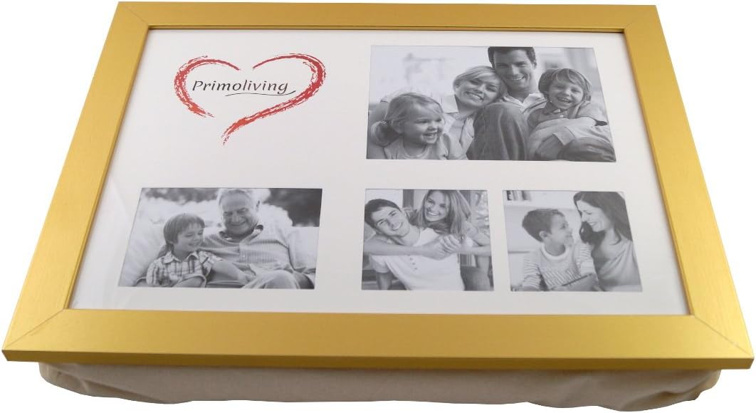 Knietablett mit Fotorahmen, 43 x 32,5 cm, Gold