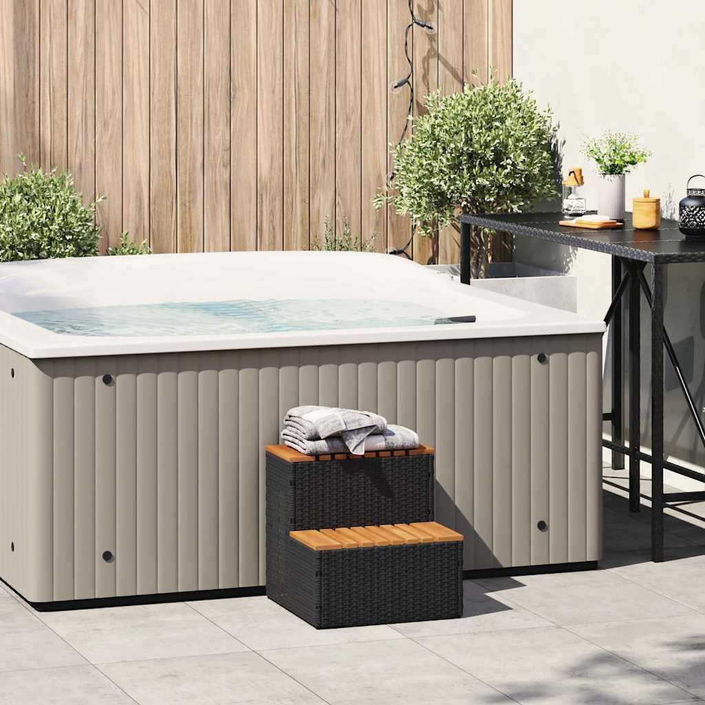Whirlpooltreppe Tomasin, 50 x 50 x 50.5 cm Schwarz