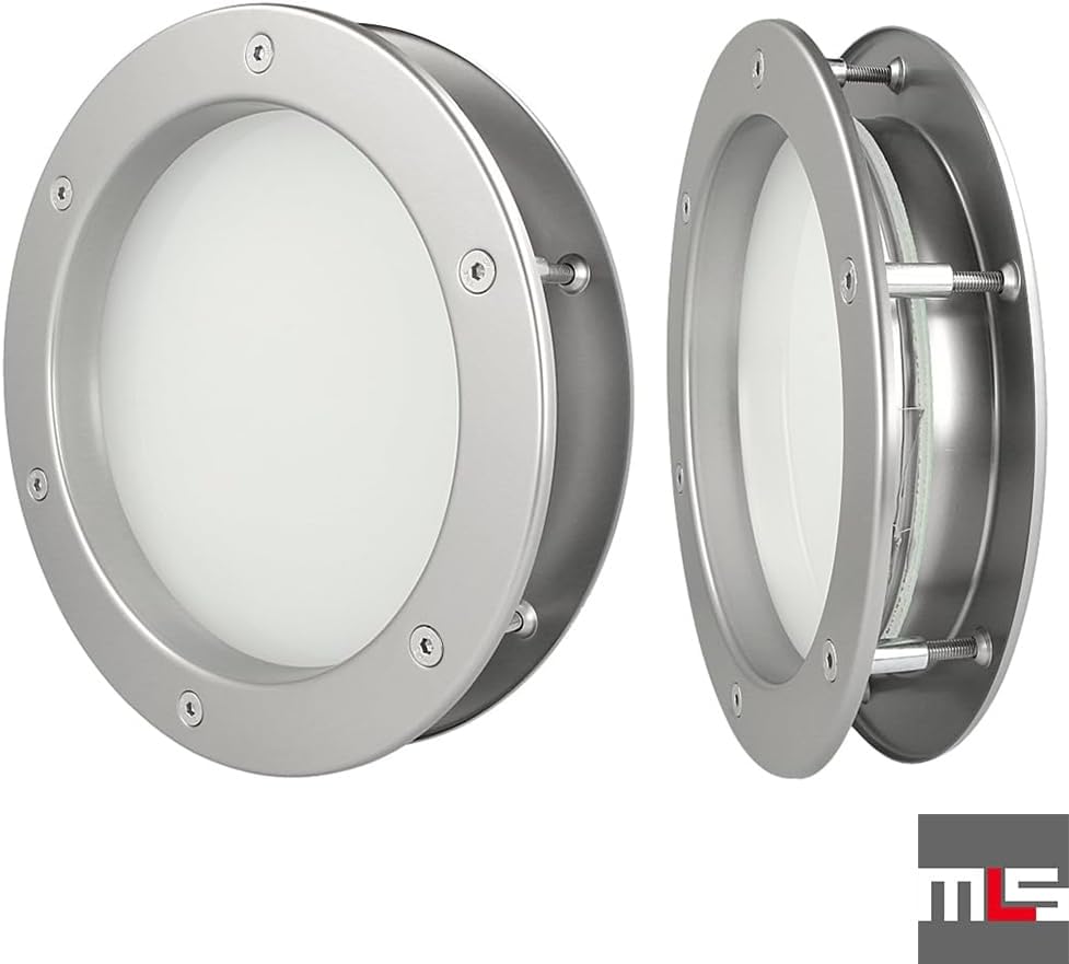 Bullauge B4000, 300 mm Mattes Glas, Silber