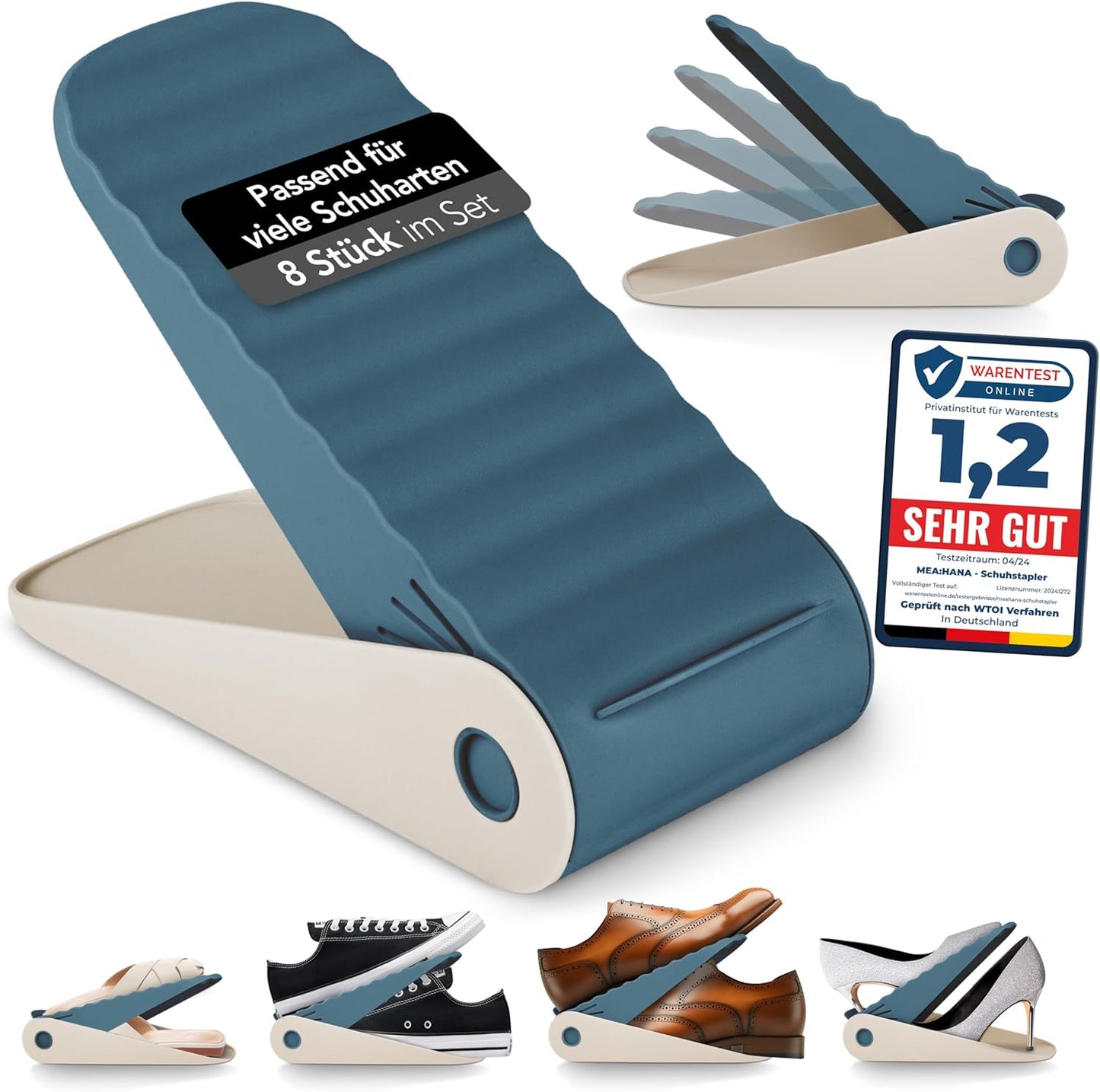 8er-Set Schuhstapler, Petrol