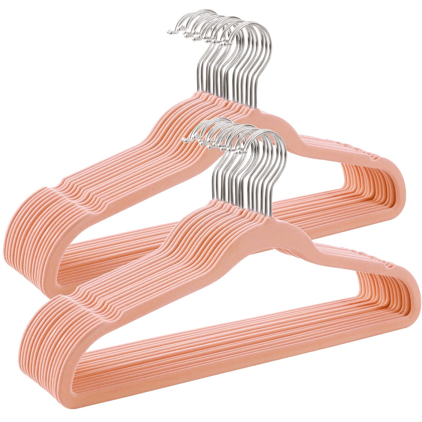30er-Set Samt-Kleiderbügel, 30 Stück Rosa