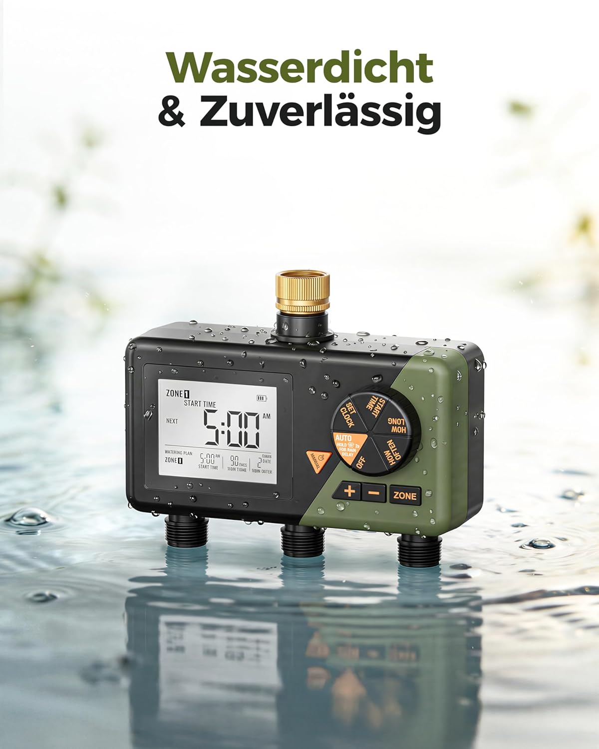 Bewässerungscomputer mit LCD-Display, 3 Ausgänge
