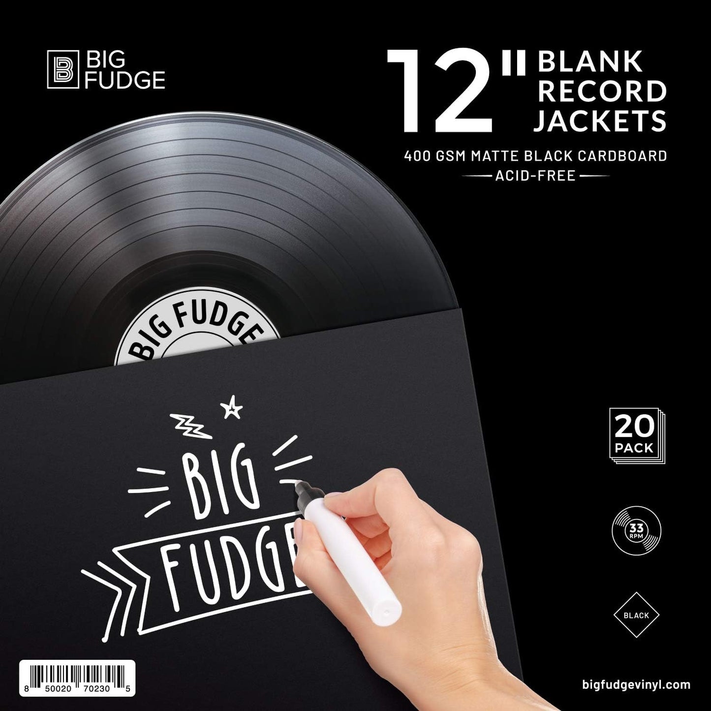 Hüllen für Leermedien (Album Jacket 12 Zoll), 12 Zoll Schwarz